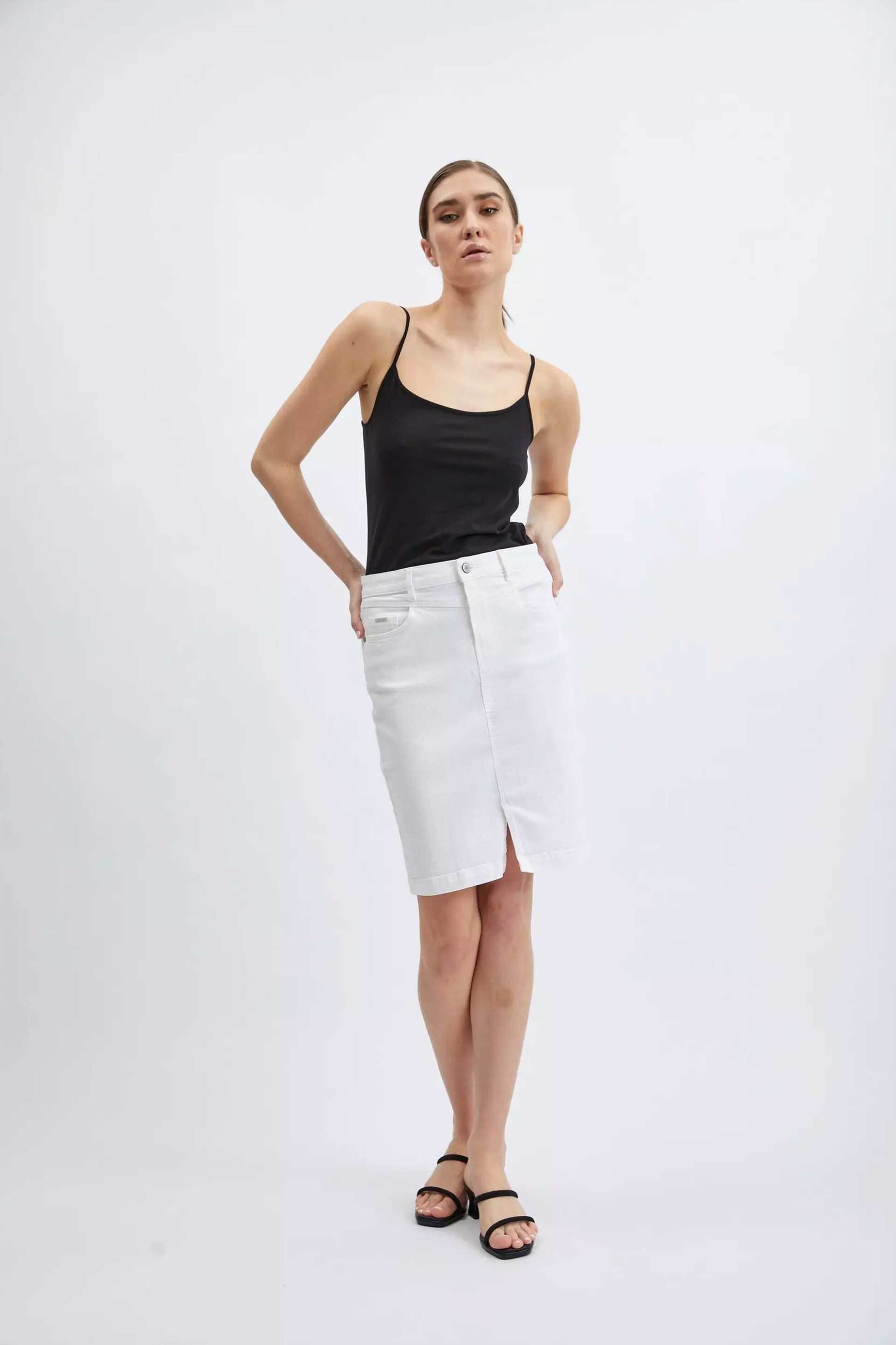 ORSAY Orsay γυναικεία midi φούστα denim με άνοιγμα - 710320 -X00-0000 Λευκό 2025