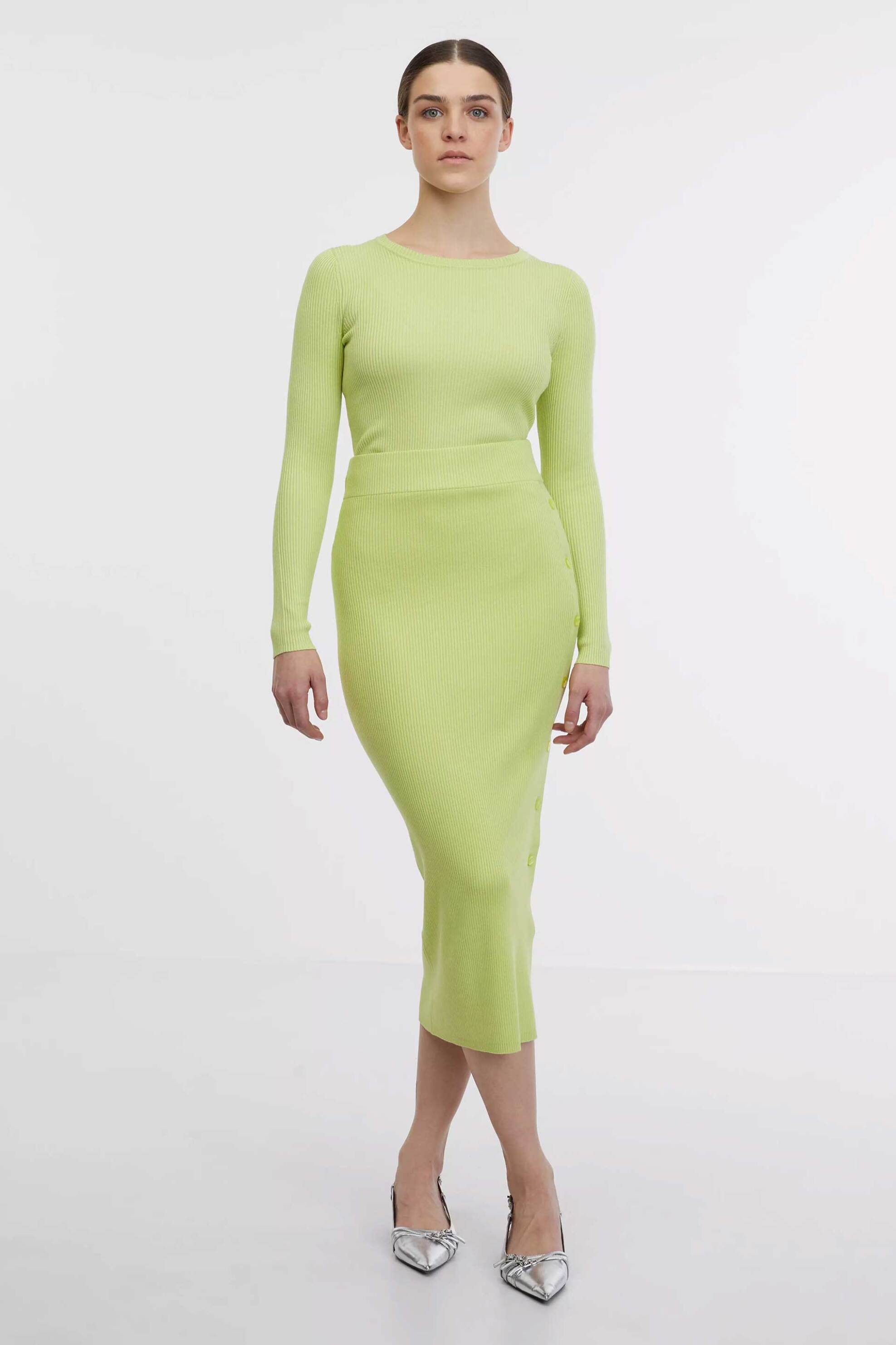 Orsay γυναικεία πλεκτή μπλούζα ribbed - 1000119-X13-0530 Πράσινο Ανοιχτό φωτογραφία