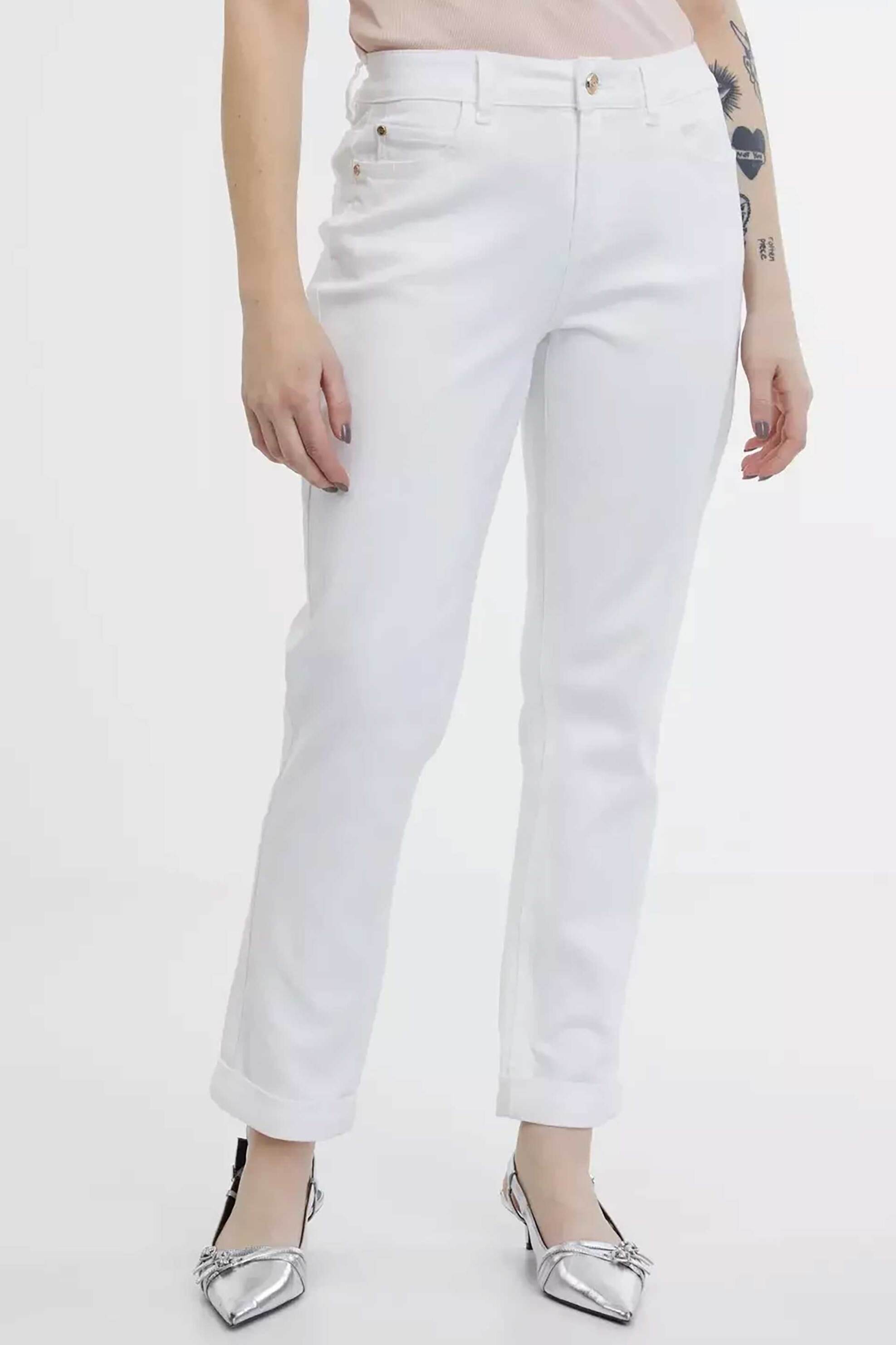Orsay γυναικείο τζην παντελόνι πεντάτσεπο Boyfriend Fit - 1000190-X00-0000 Λευκό φωτογραφία