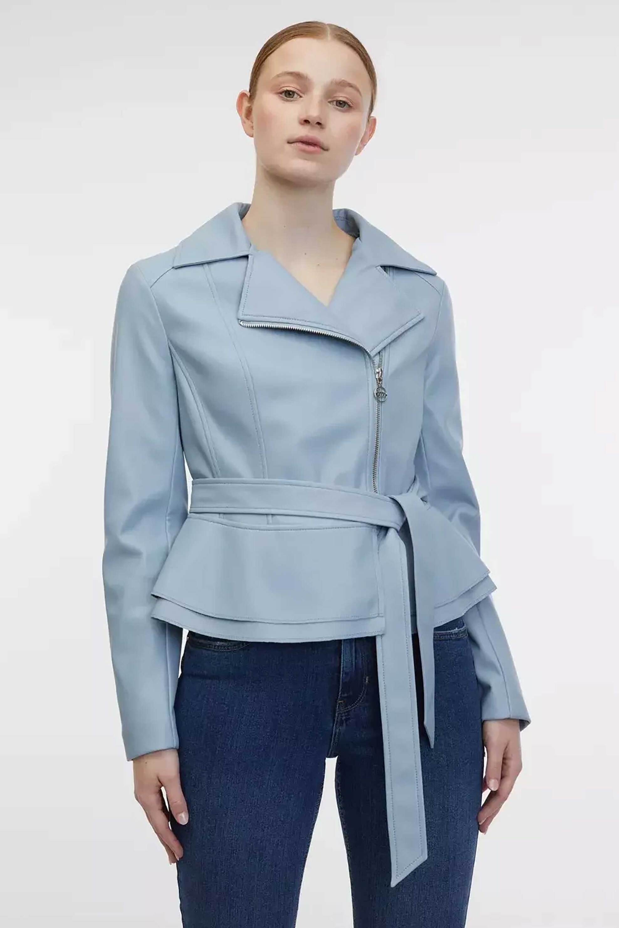 ORSAY Orsay γυναικείο faux leather biker jacket μονόχρωμο με ασορτί ζώνη - 1000615-X16-4013 2025