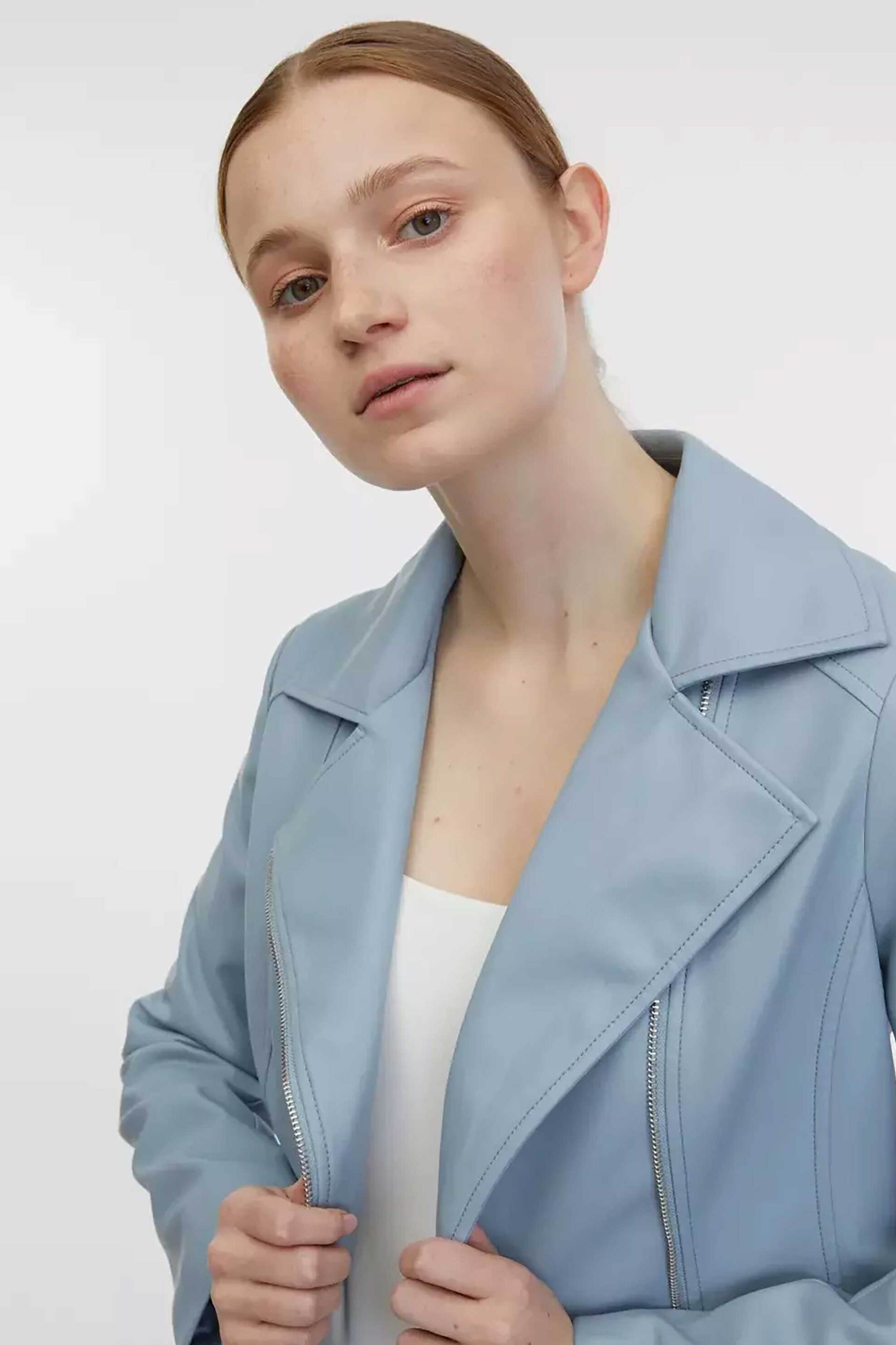 Orsay γυναικείο faux leather biker jacket μονόχρωμο με ασορτί ζώνη - 1000615-X16-4013 φωτογραφία