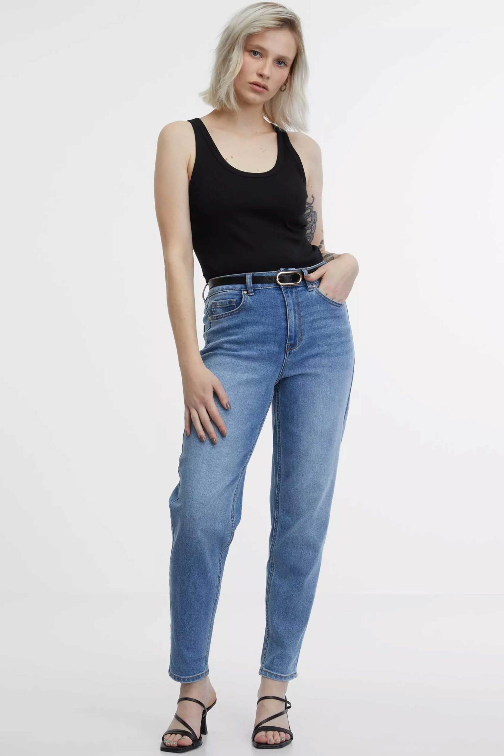 ORSAY Orsay γυναικείο τζιν παντελόνι μονόχρωμο πεντάτσεπο με αποσπώμενη ζώνη - 1000360-D00-0128 Denim Blue