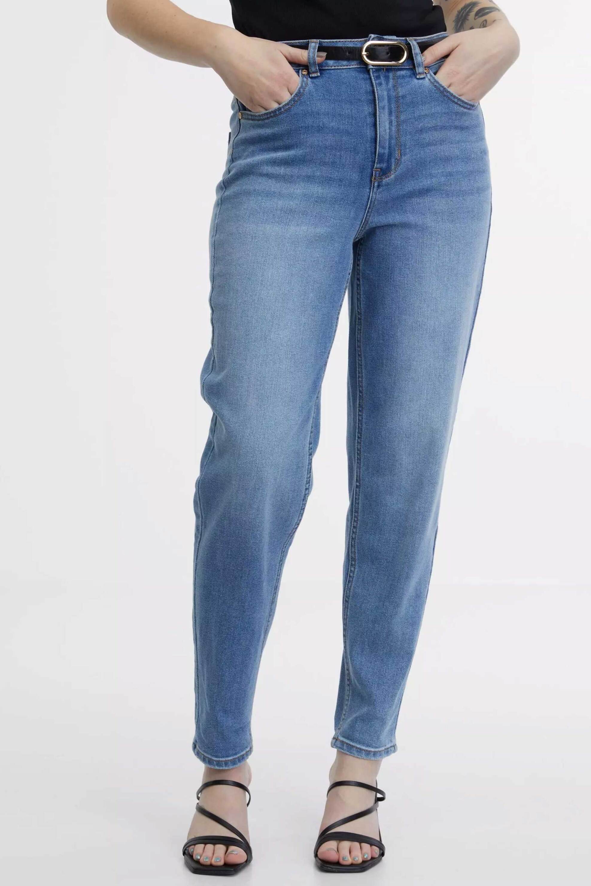 Orsay γυναικείο τζιν παντελόνι μονόχρωμο πεντάτσεπο με αποσπώμενη ζώνη - 1000360-D00-0128 Denim Blue φωτογραφία