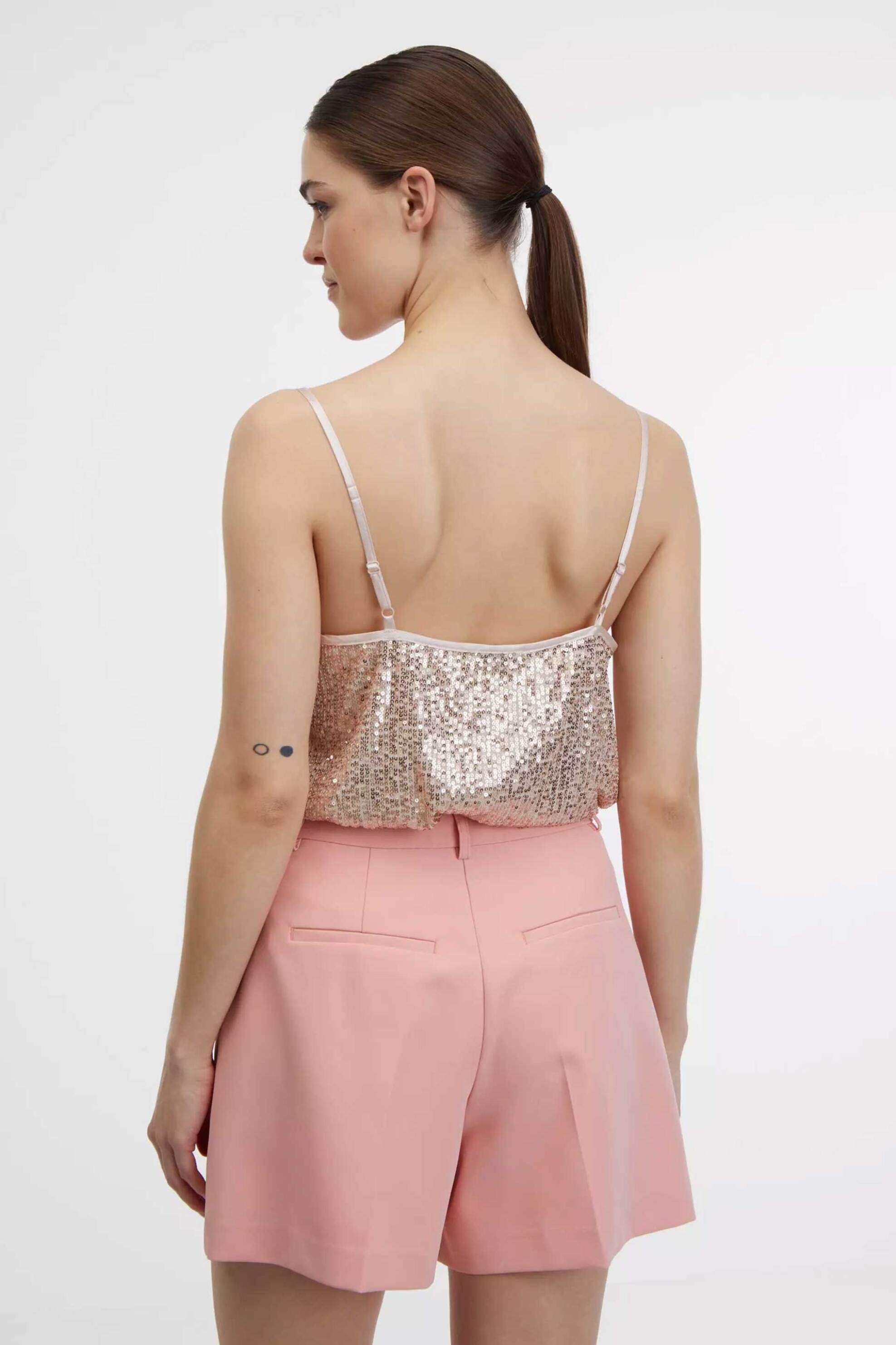 Orsay γυναικείο τοπ με all-over σχέδιο με παγιέτες - 1000444-X13-1405 Μπεζ φωτογραφία