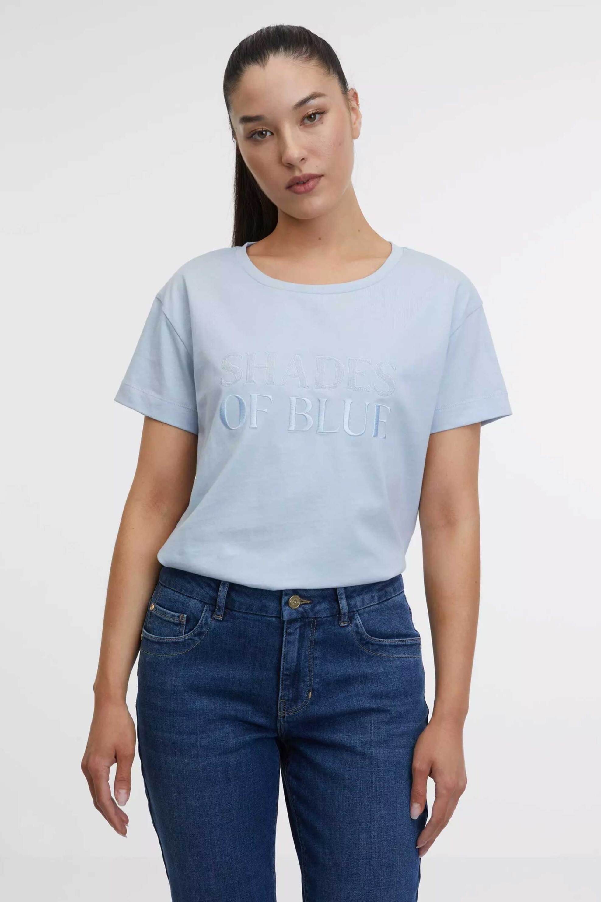 ORSAY Orsay γυναικείο T-shirt βαμβακερό μονόχρωμο με tone-on-tone ανάγλυφο lettering - 1000529-X14-4112