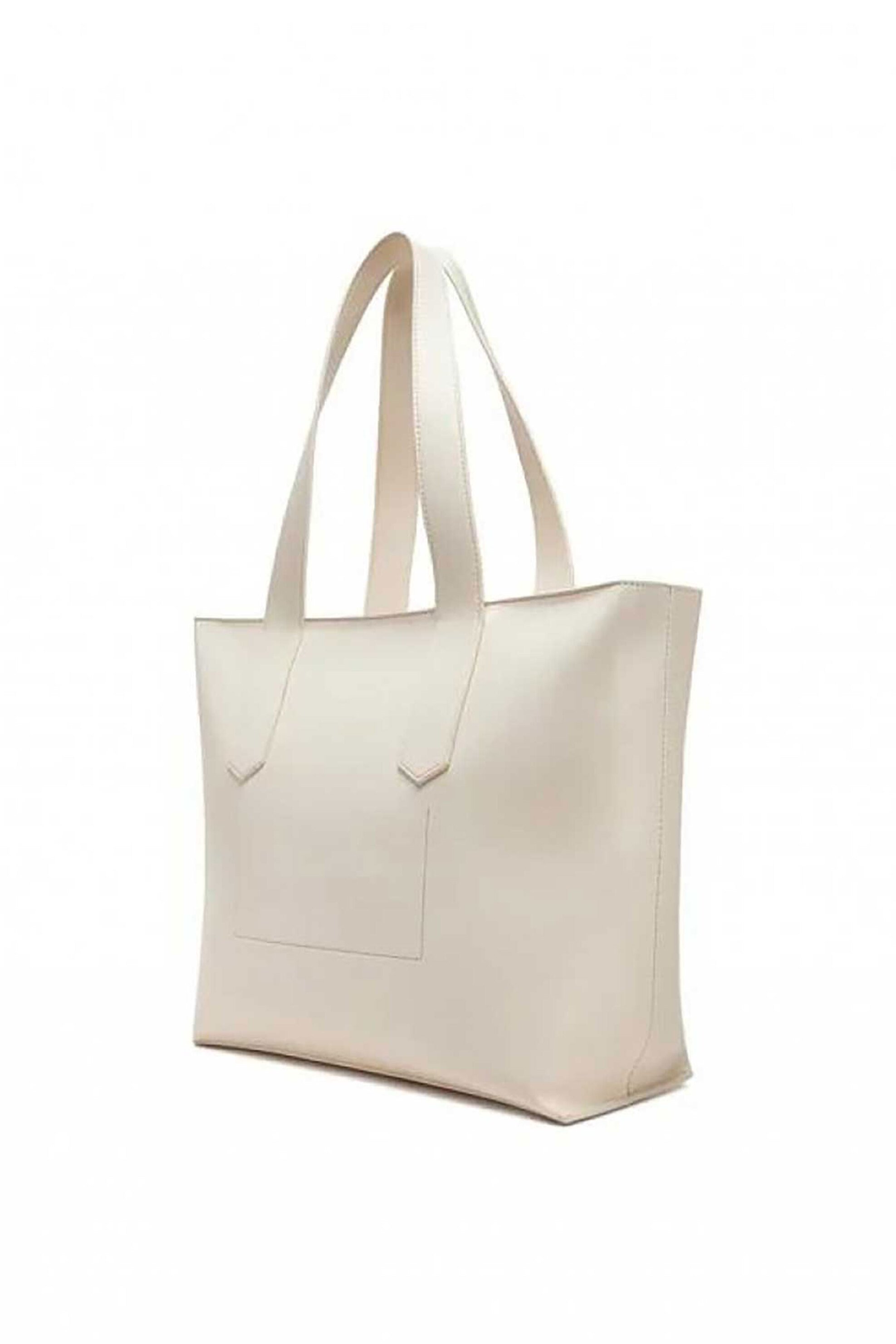 JUST CAVALLI Just Cavalli γυναικεία τσάντα shopper με μεταλλικό λογότυπο - 78RA4BA5ZSA89 Εκρού - 2