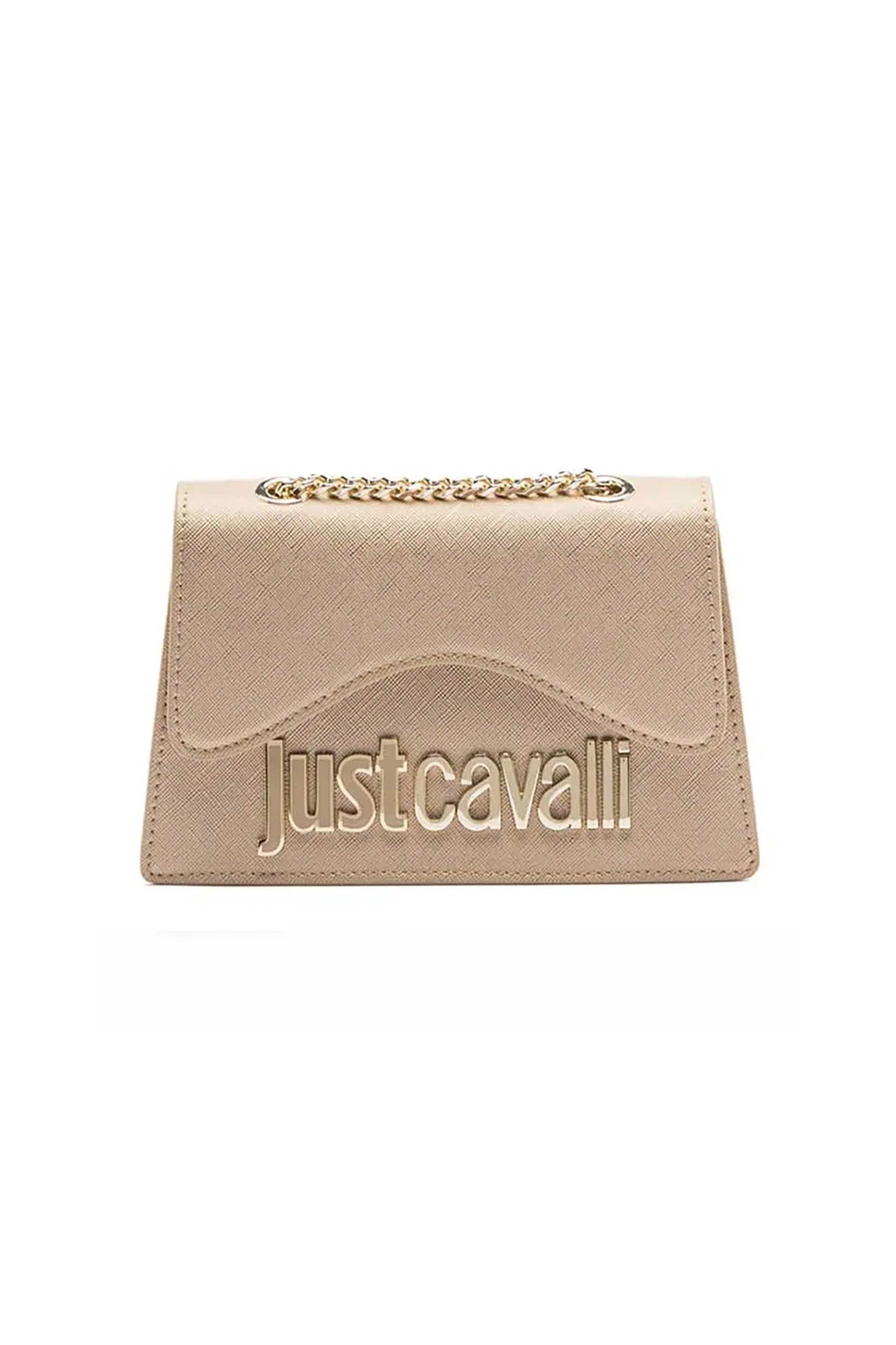  Just Cavalli γυναικεία τσάντα ώμου με ανάγλυφο μεταλλικό λογότυπο - 78RA4BB7ZS766 Χρυσό 2025