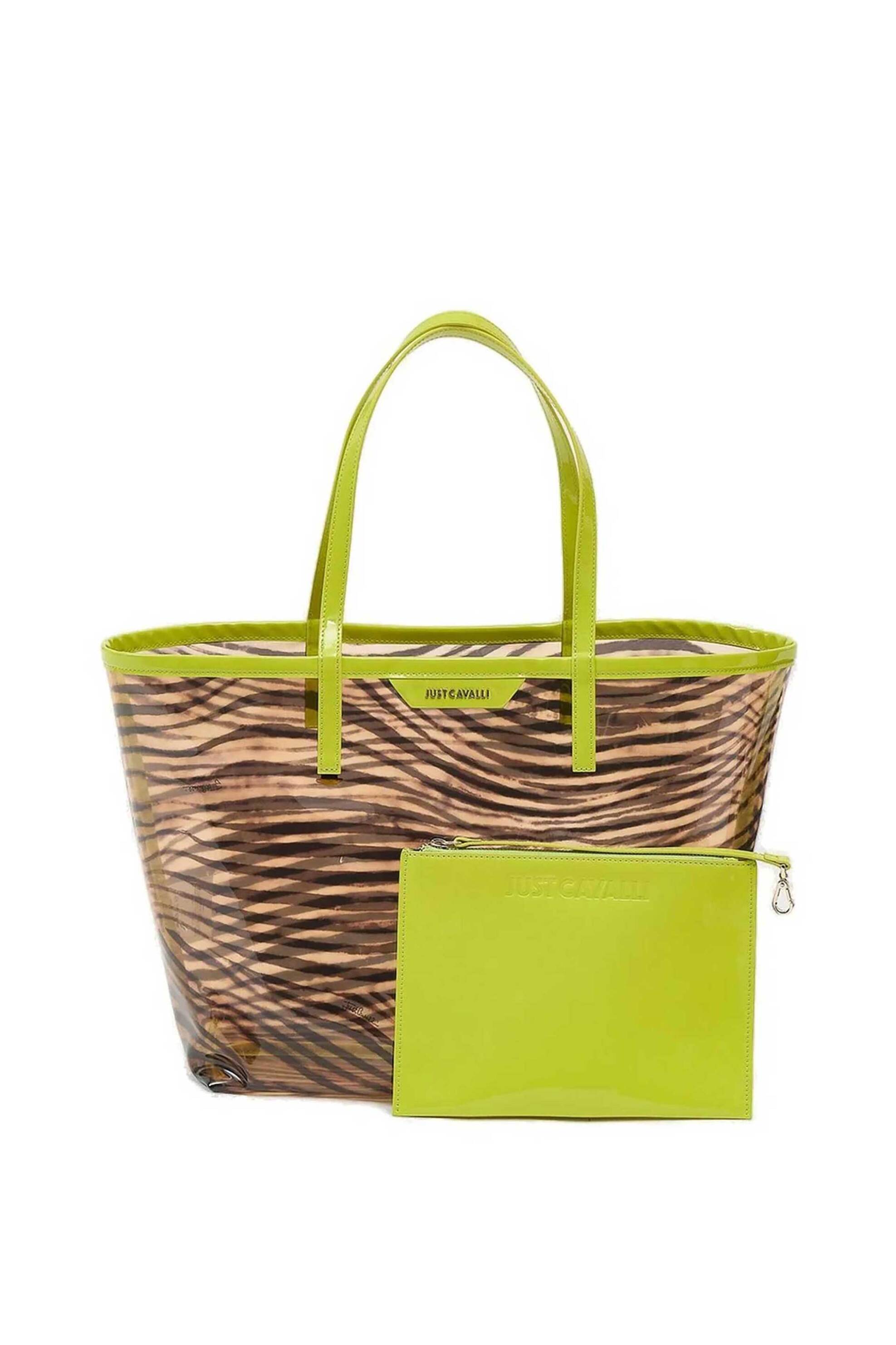 JUST CAVALLI Just Cavalli γυναικεία τσάντα ώμου/χειρός με all-over pattern - 78RA4BT1ZSB94 Πράσινο Lime