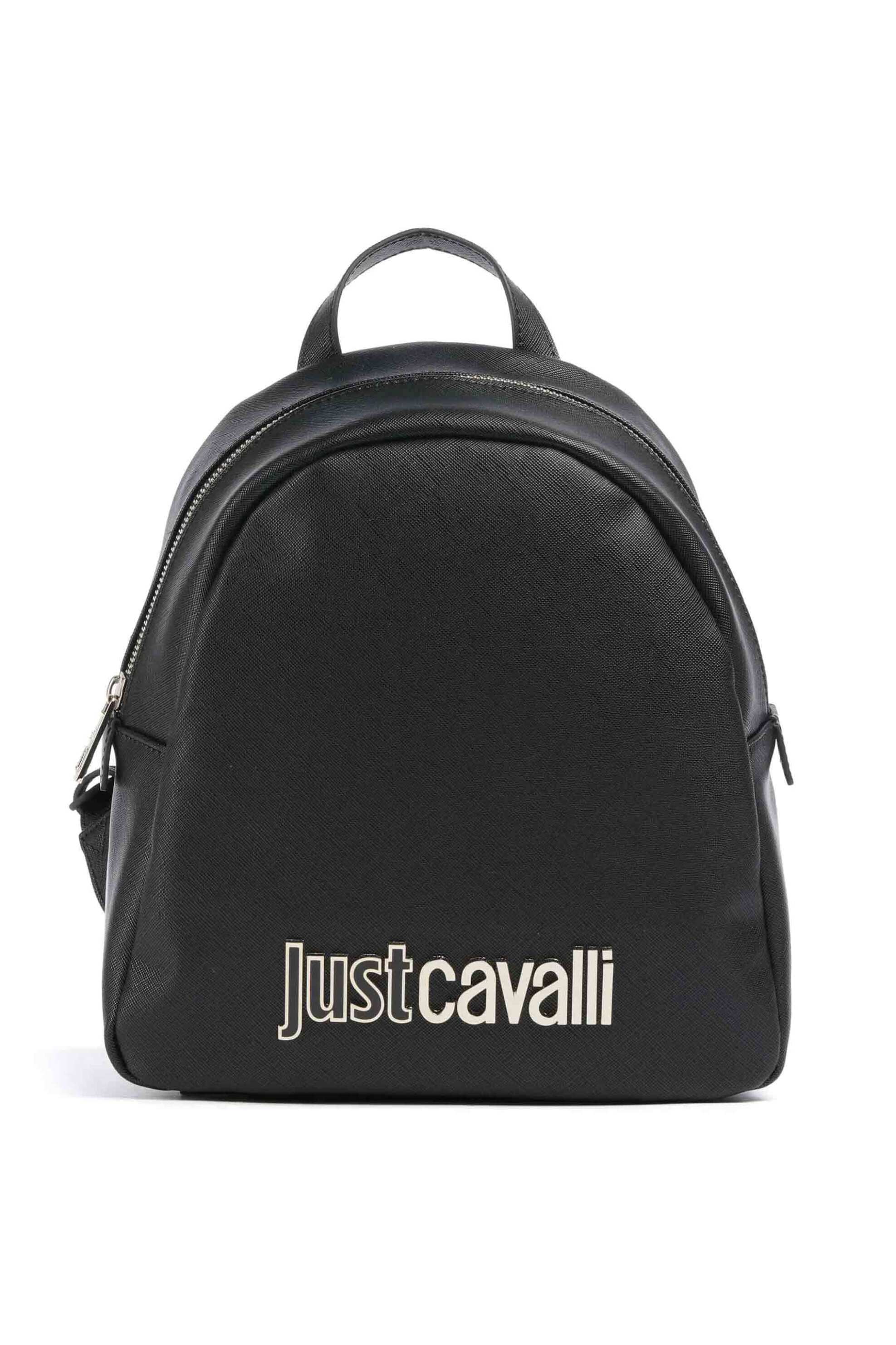 JUST CAVALLI Just Cavalli γυναικείο backpack με ανάγλυφο μεταλλικό λογότυπο - 78RA4BBDZS766 Μαύρο