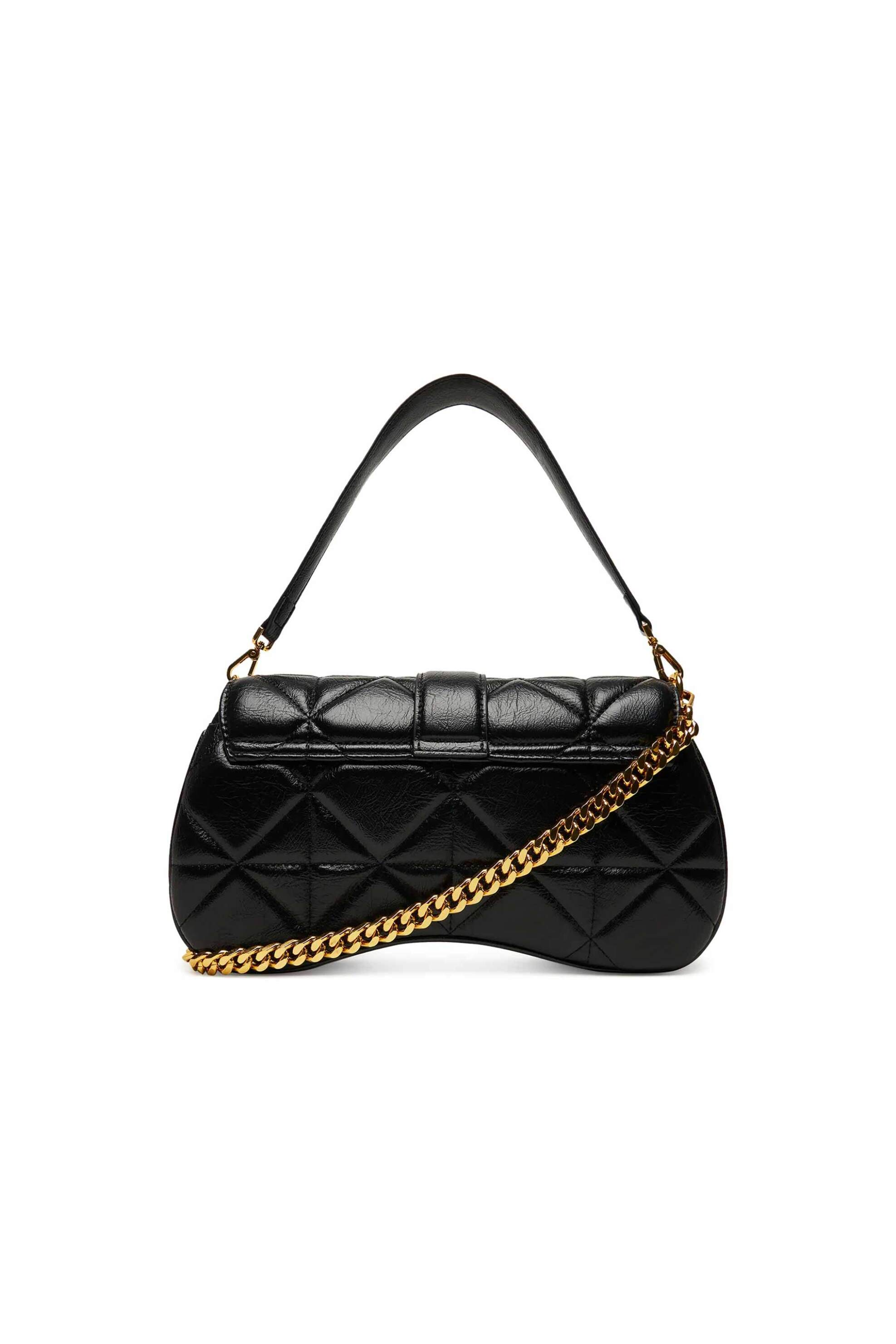 Just Cavalli γυναικεία τσάντα ώμου με καπιτονέ σχέδιο και λογότυπο με iconic snakes - 79RA4BA1ZSD24 Μαύρο φωτογραφία