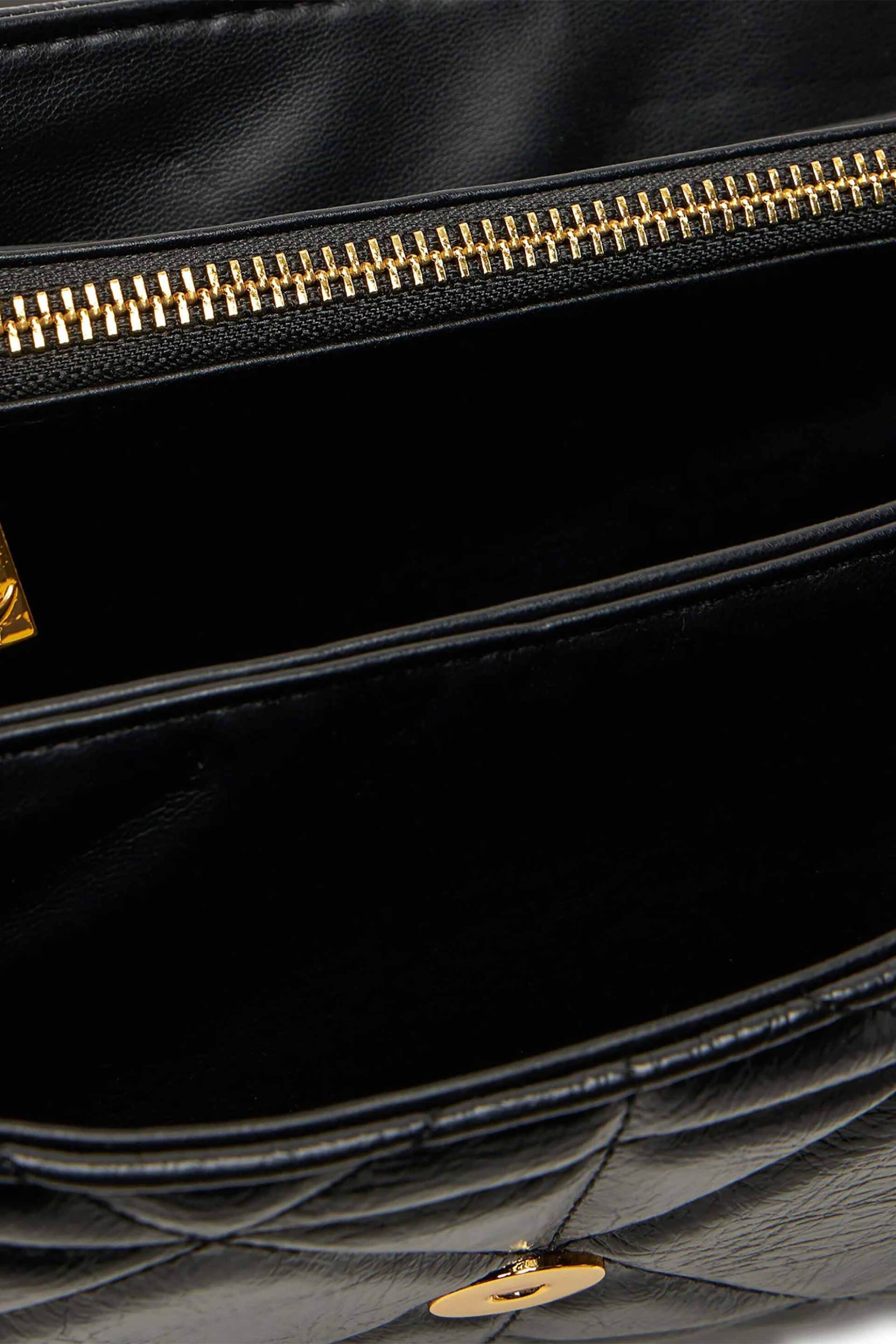 Just Cavalli γυναικεία τσάντα ώμου με καπιτονέ σχέδιο και λογότυπο με iconic snakes - 79RA4BA1ZSD24 Μαύρο φωτογραφία