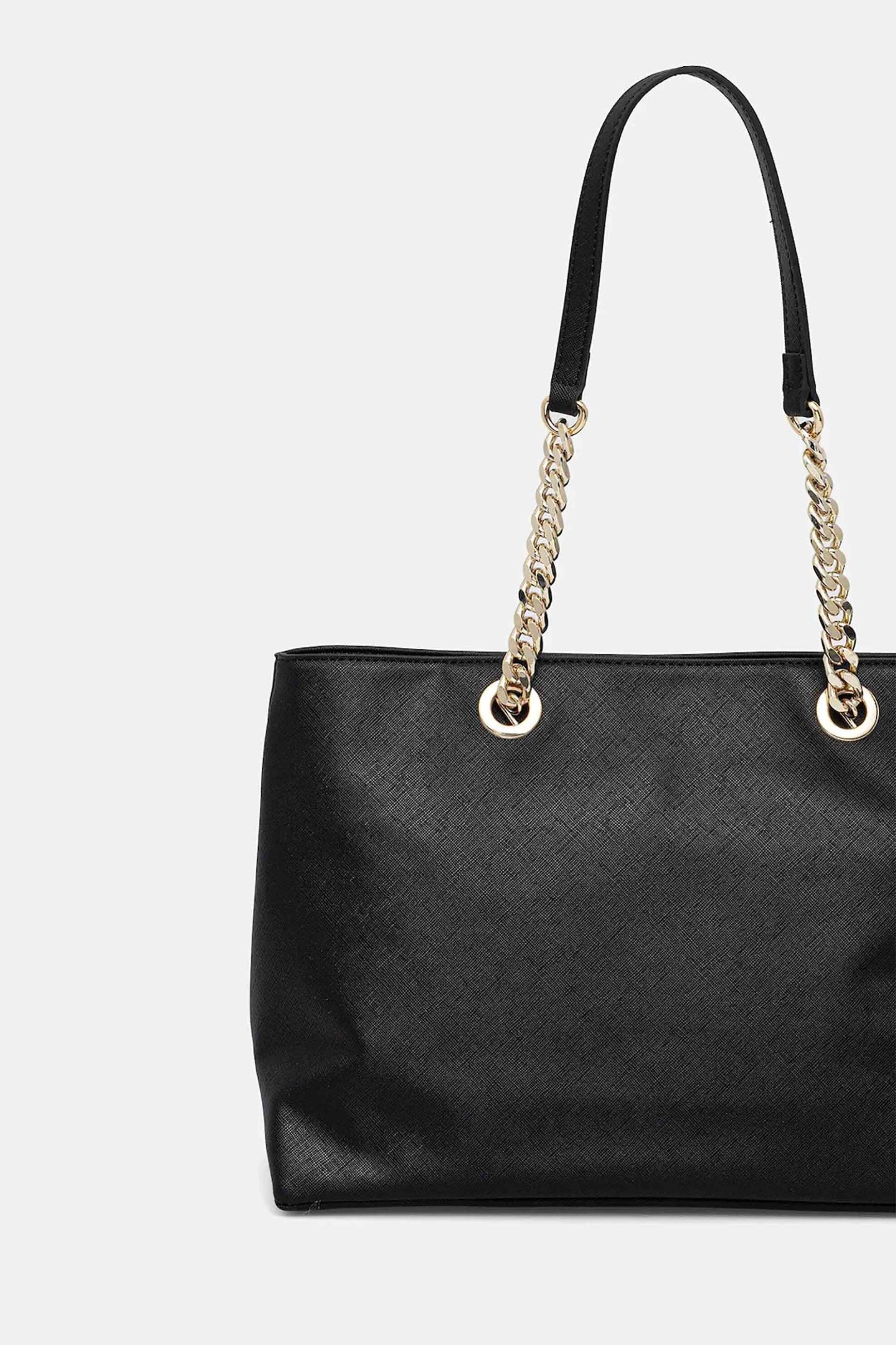 Just Cavalli γυναικεία τσάντα tote με μεταλλικό λογότυπο - 79RA4BB9ZS766 Μαύρο φωτογραφία