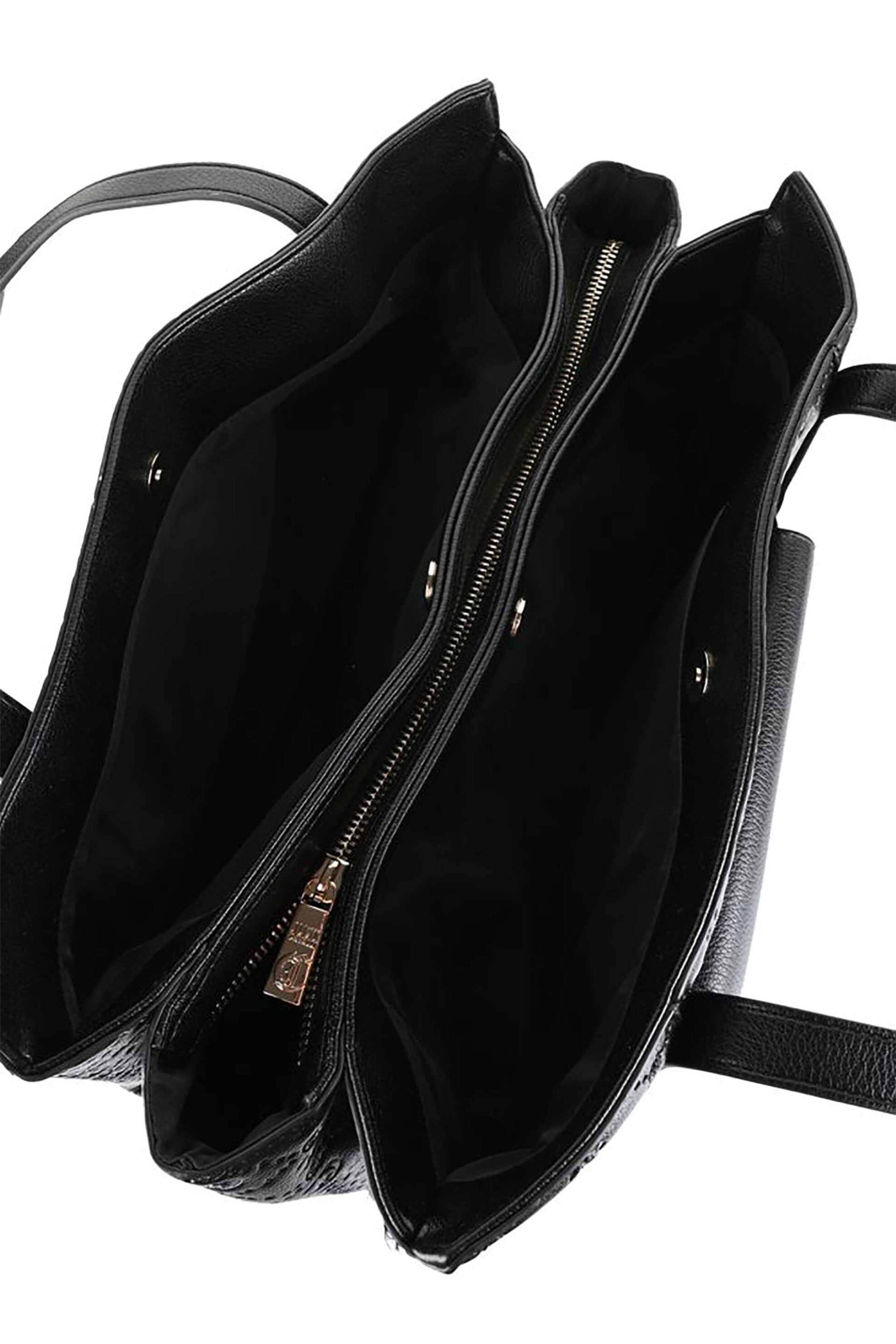 Just Cavalli γυναικεία τσάντα ώμου με μεταλλικό λογότυπο και all-over ανάγλυφο monogram - 79RA4BG1ZSB97 Μαύρο φωτογραφία