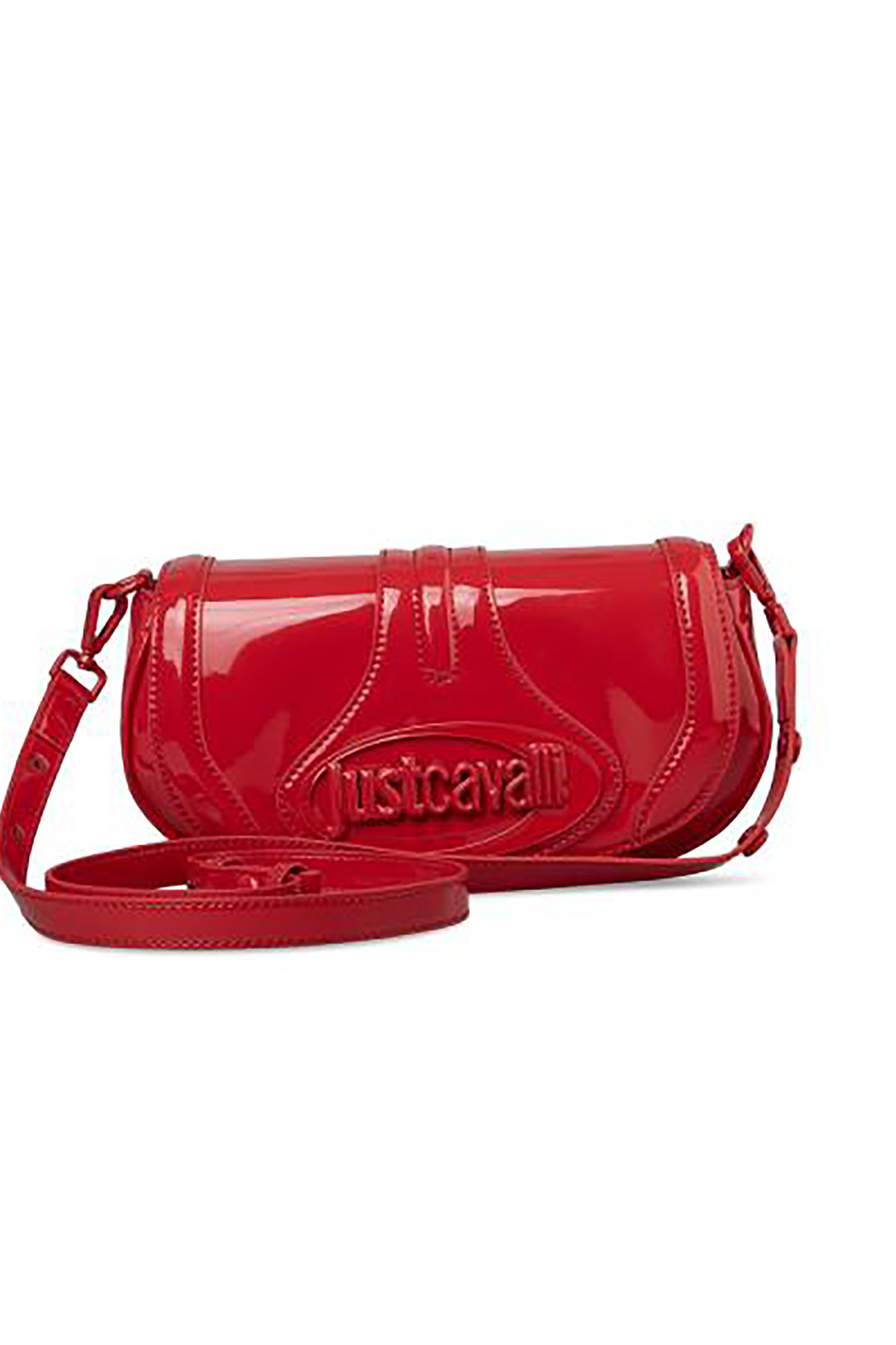 Just Cavalli γυναικεία τσάντα crossbody με ανάγλυφο λογότυπο - 79RA4BM1ZSA38 Κόκκινο