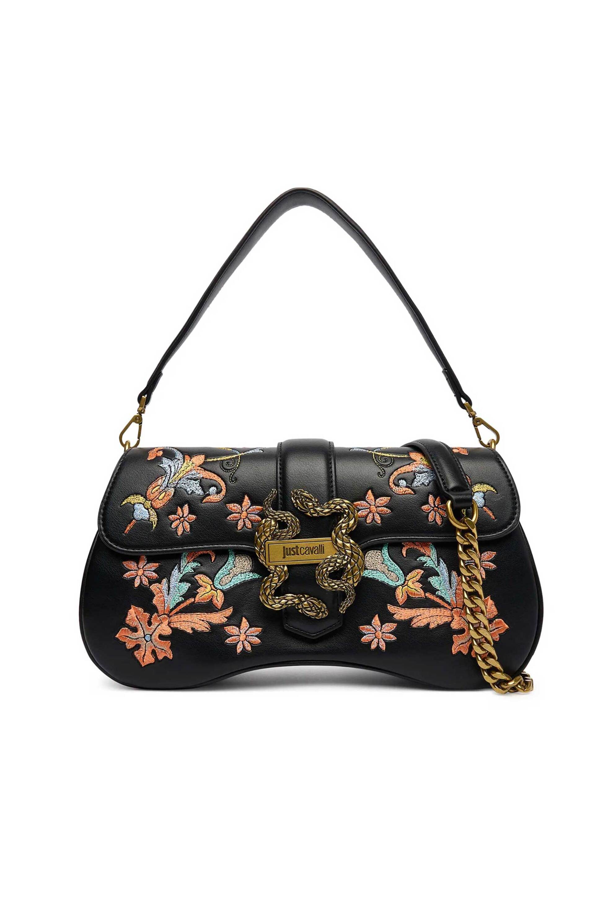 Just Cavalli γυναικεία τσάντα χειρός με κέντημα - 80RA4BA1ZSE08 Μαύρο