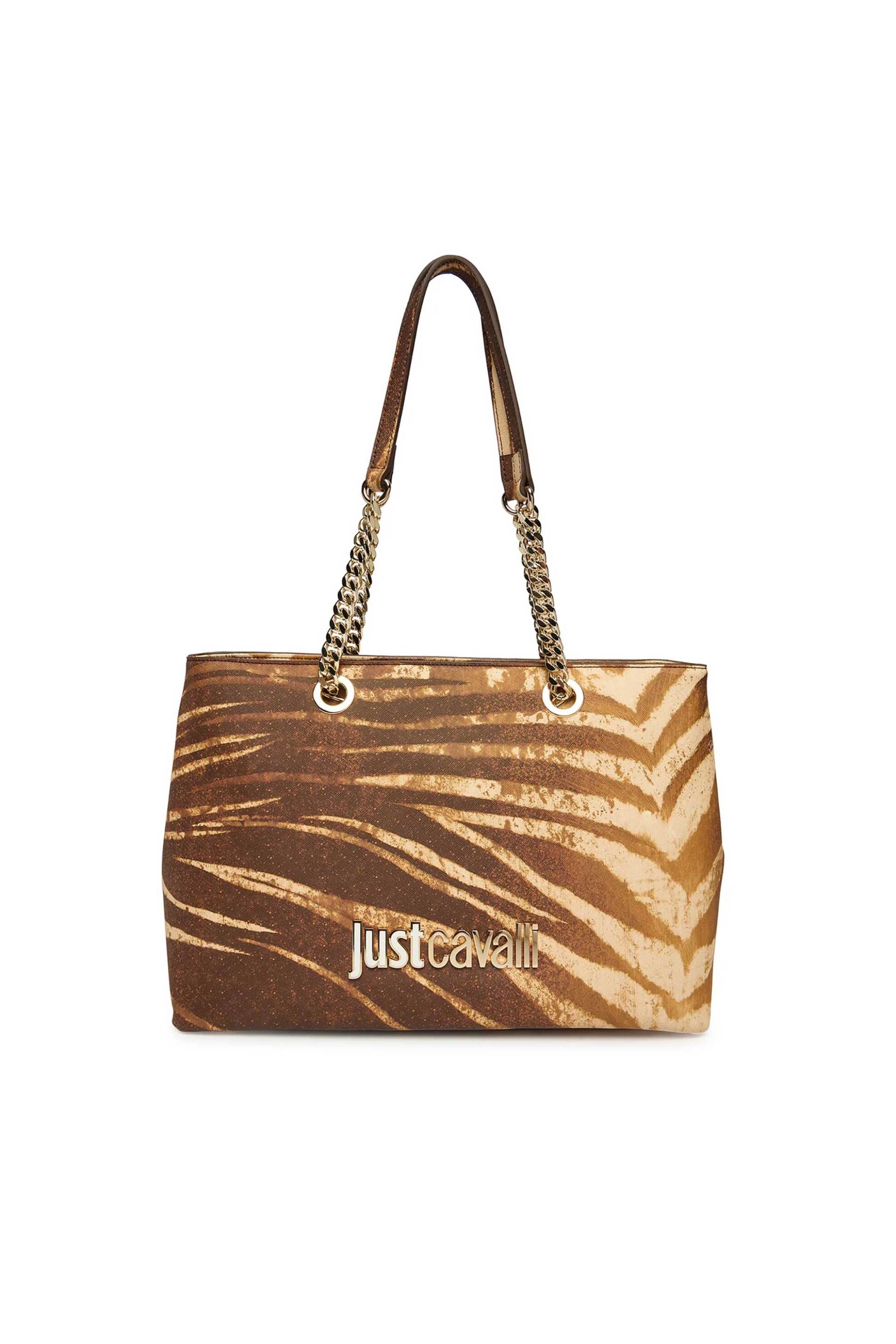 Just Cavalli γυναικεία τσάντα ώμου με αλυσίδα - 80RA4BB9ZSA85 Μπεζ