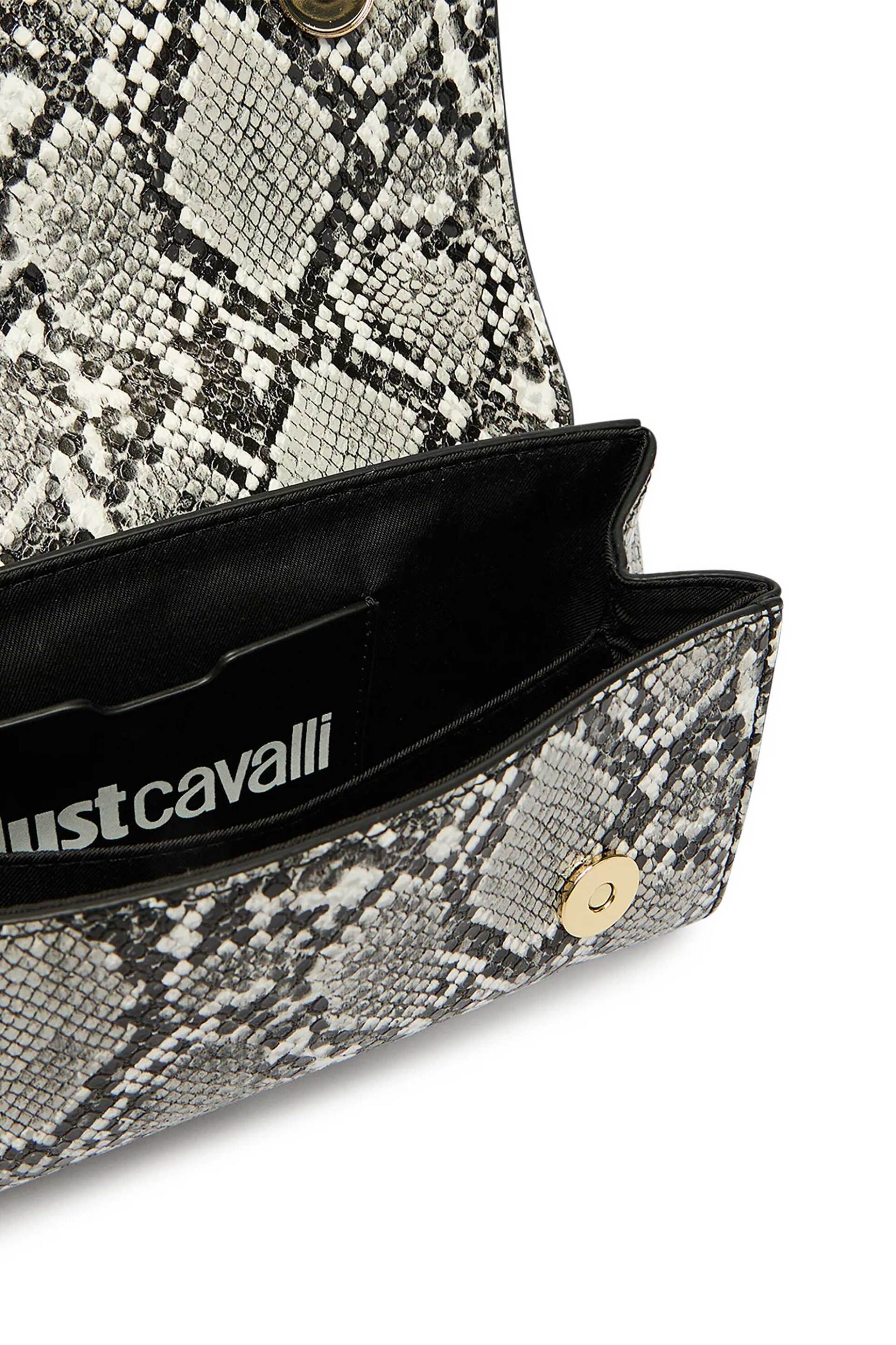 JUST CAVALLI Just Cavalli γυναικεία τσάντα χειρός με snake print - 80RA4BD1ZSD84 Μαύρο - 3