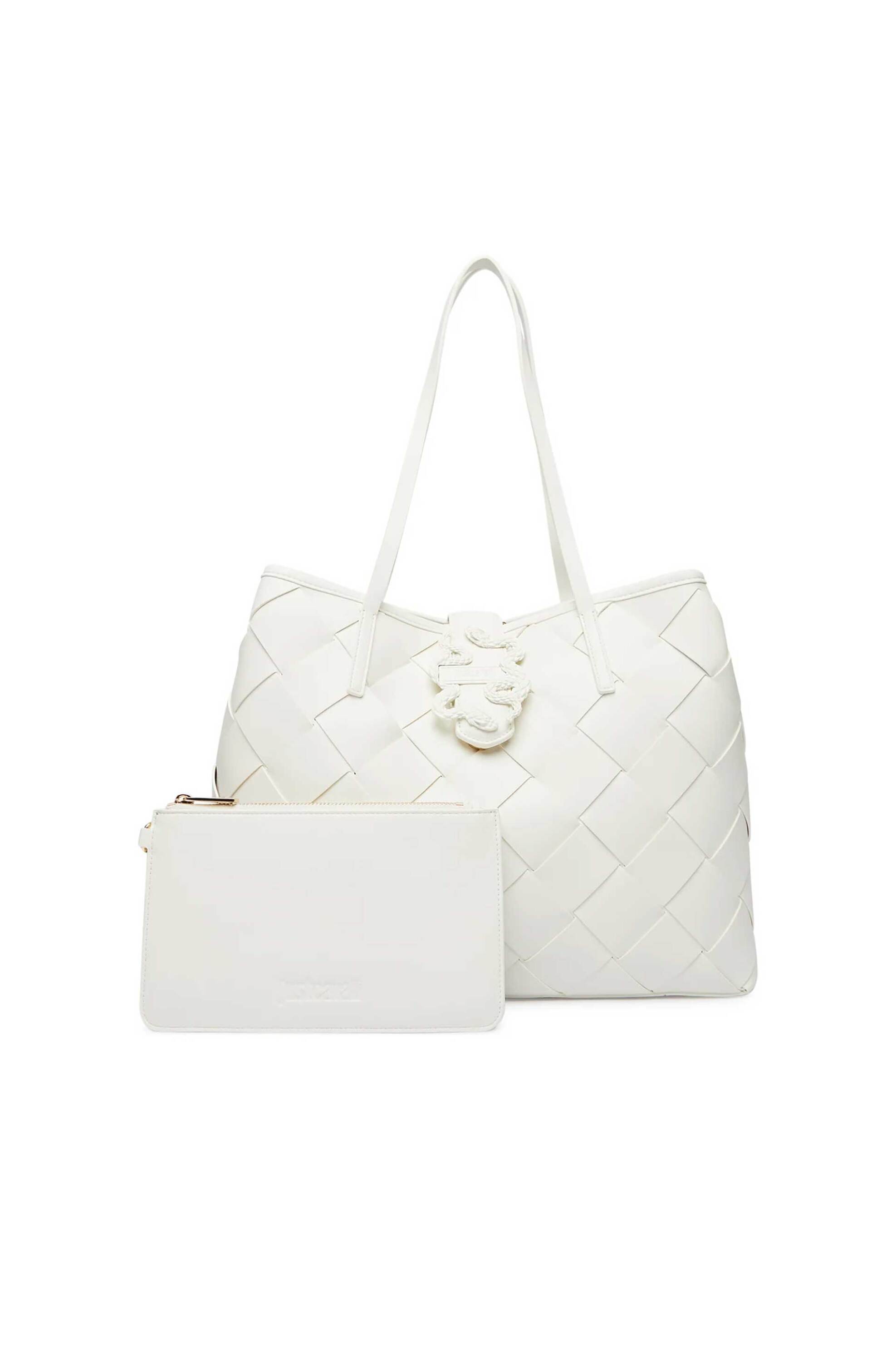 JUST CAVALLI Just Cavalli γυναικεία τσάντα ώμου με πλεκτό σχέδιο - 80RA4BM2ZSD88 Εκρού - 2
