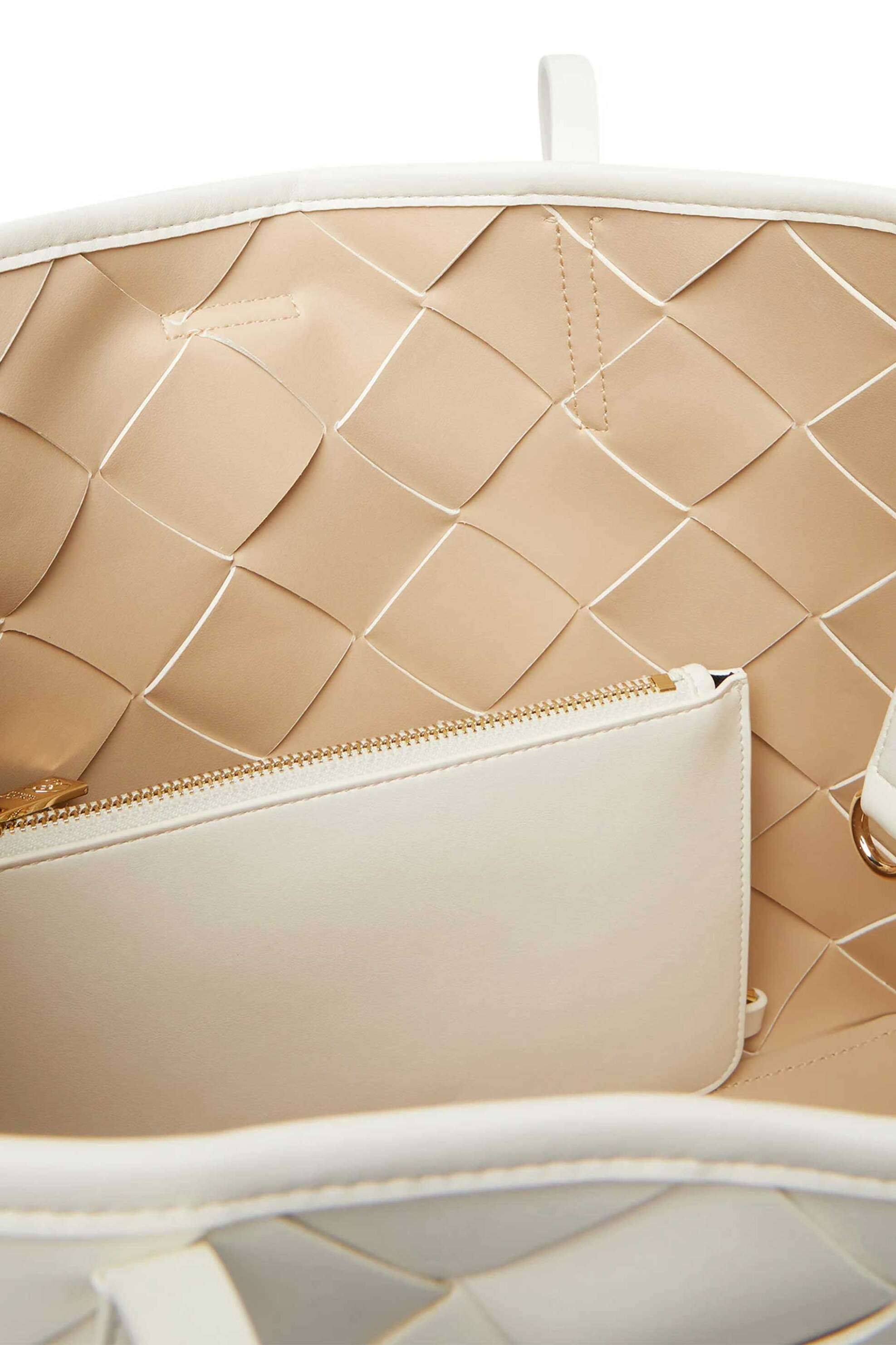 JUST CAVALLI Just Cavalli γυναικεία τσάντα ώμου με πλεκτό σχέδιο - 80RA4BM2ZSD88 Εκρού - 4