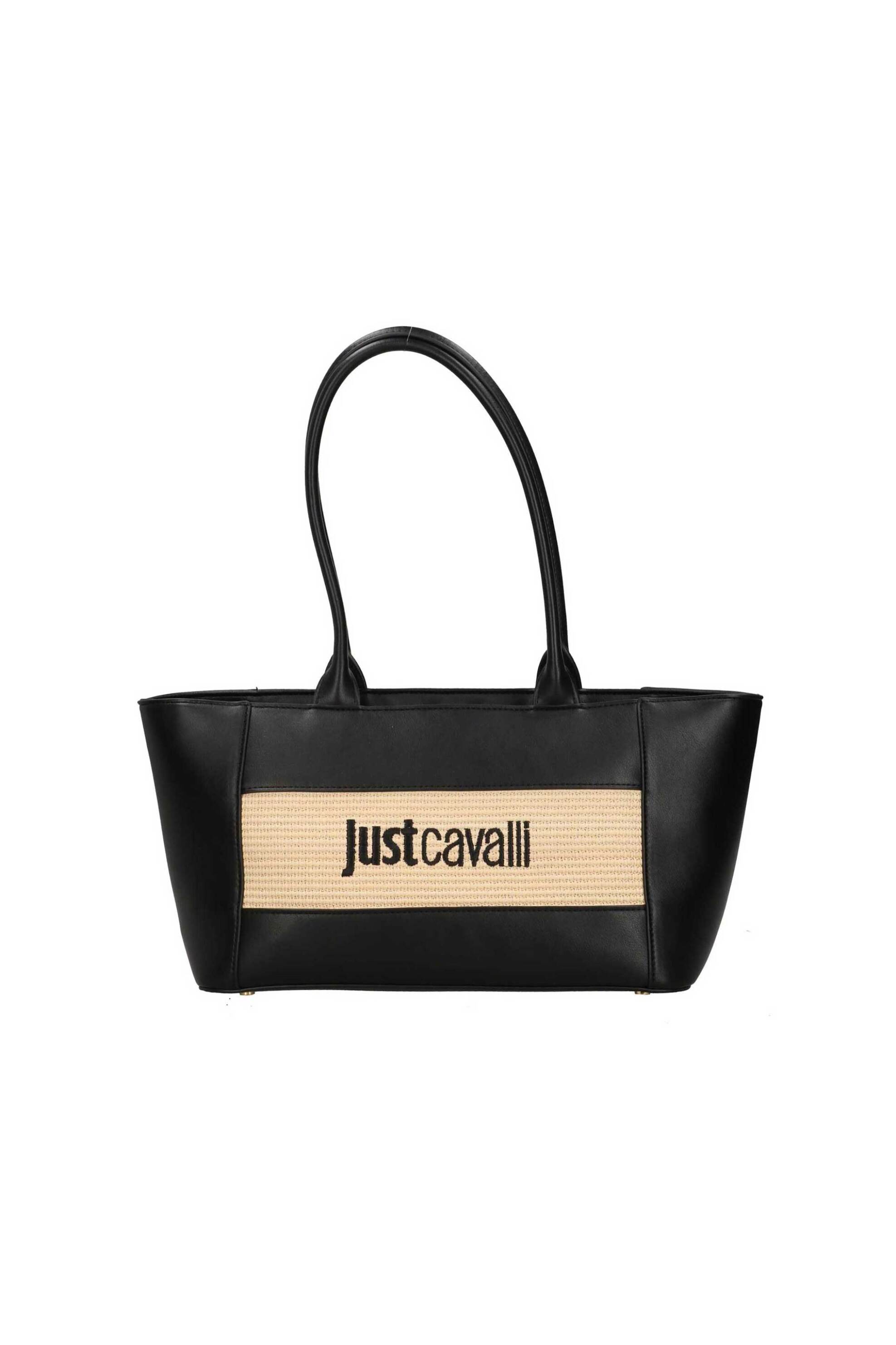Just Cavalli γυναικεία τσάντα ώμου με πλεκτό σχέδιο - 80RA4BT2ZSE24 Μαύρο