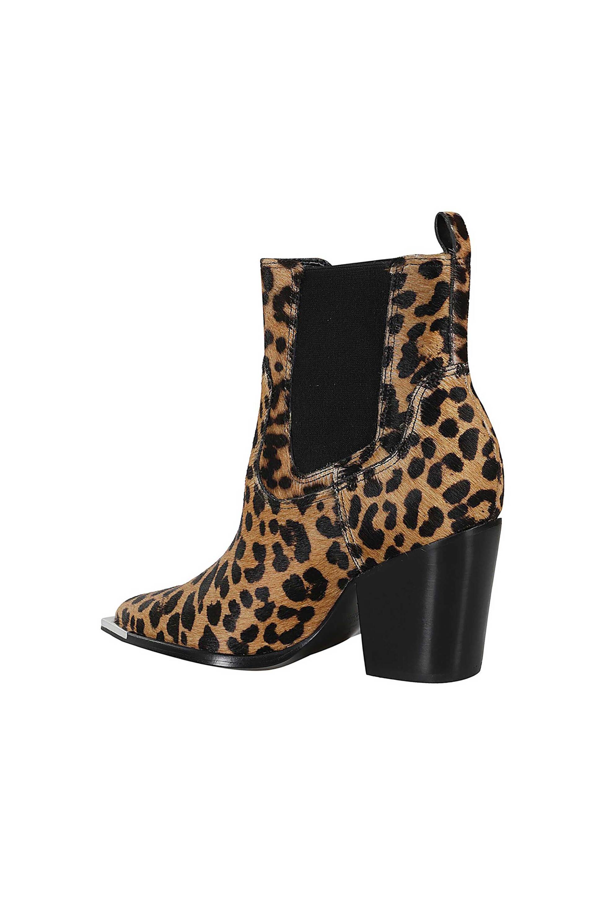 Schutz γυναικεία δερμάτινα μποτάκια με leopard print - S2165900160002 Καφέ φωτογραφία