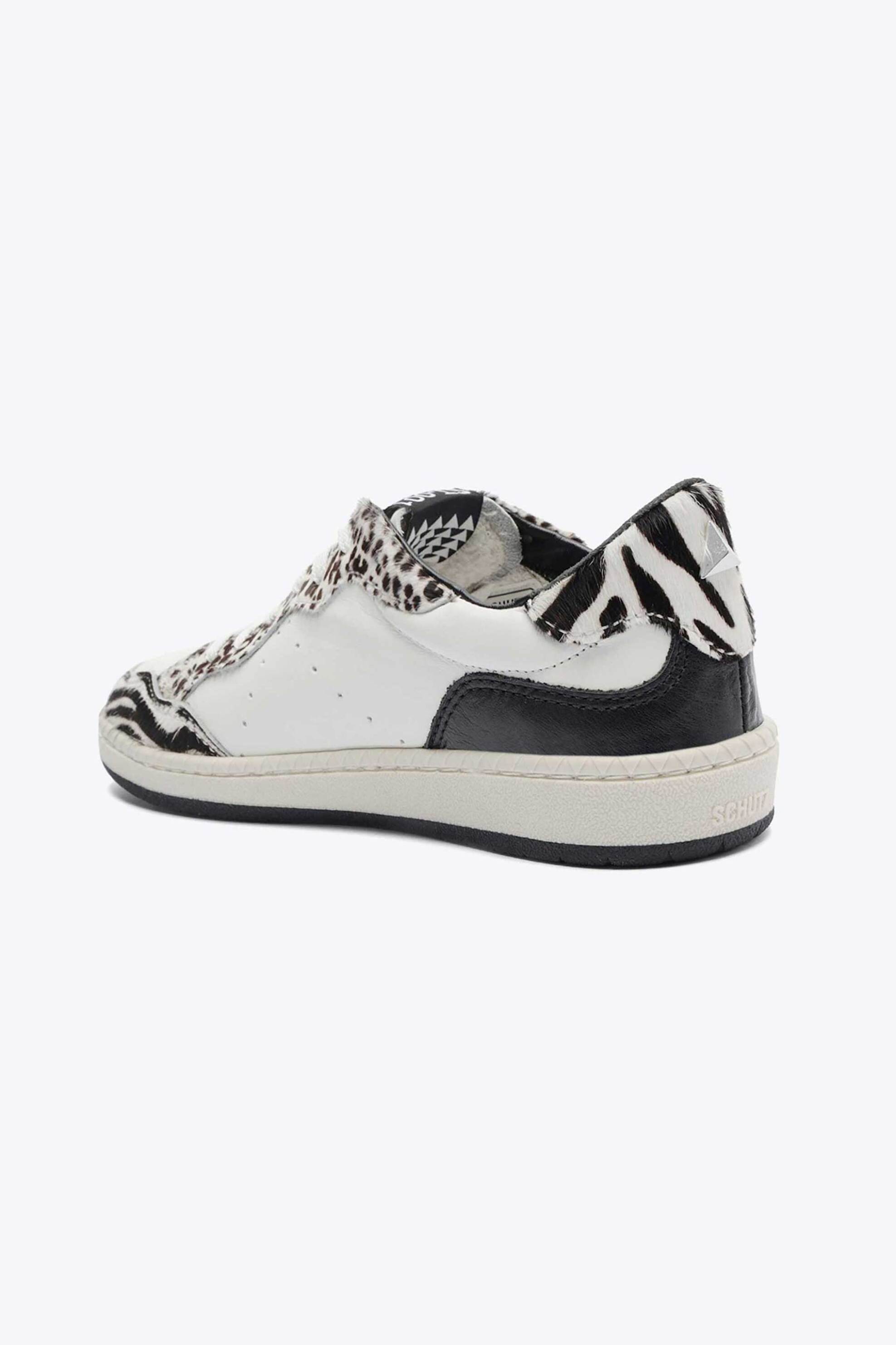 SCHUTZ Schutz γυναικεία δερμάτινα sneakers με zebra print και glitter - S2185300010017 Λευκό - 4