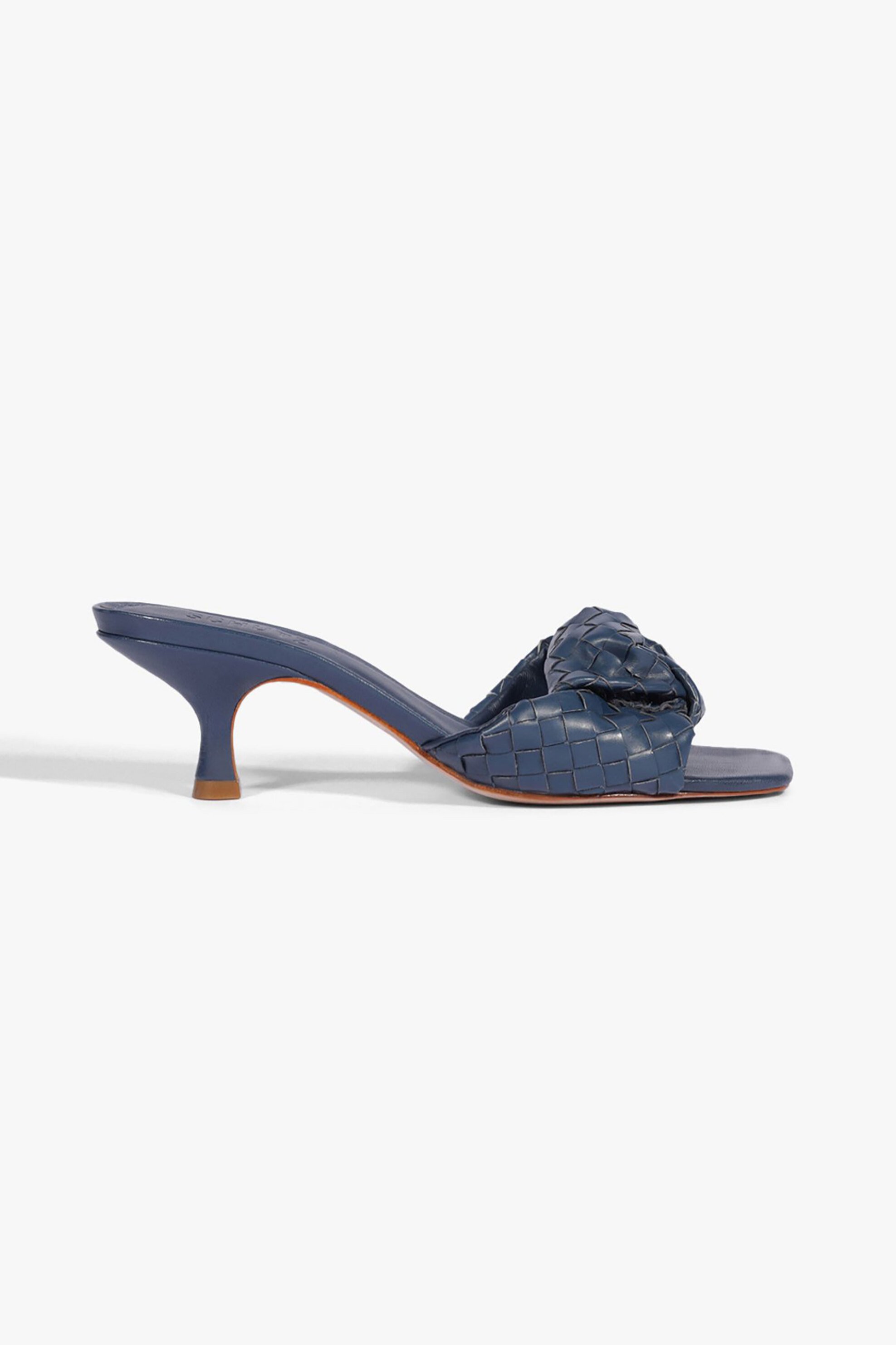 SCHUTZ Schutz γυναικεία δερμάτινα mules με πλεκτό σχέδιο - S2106000490002 Μπλε Σκούρο