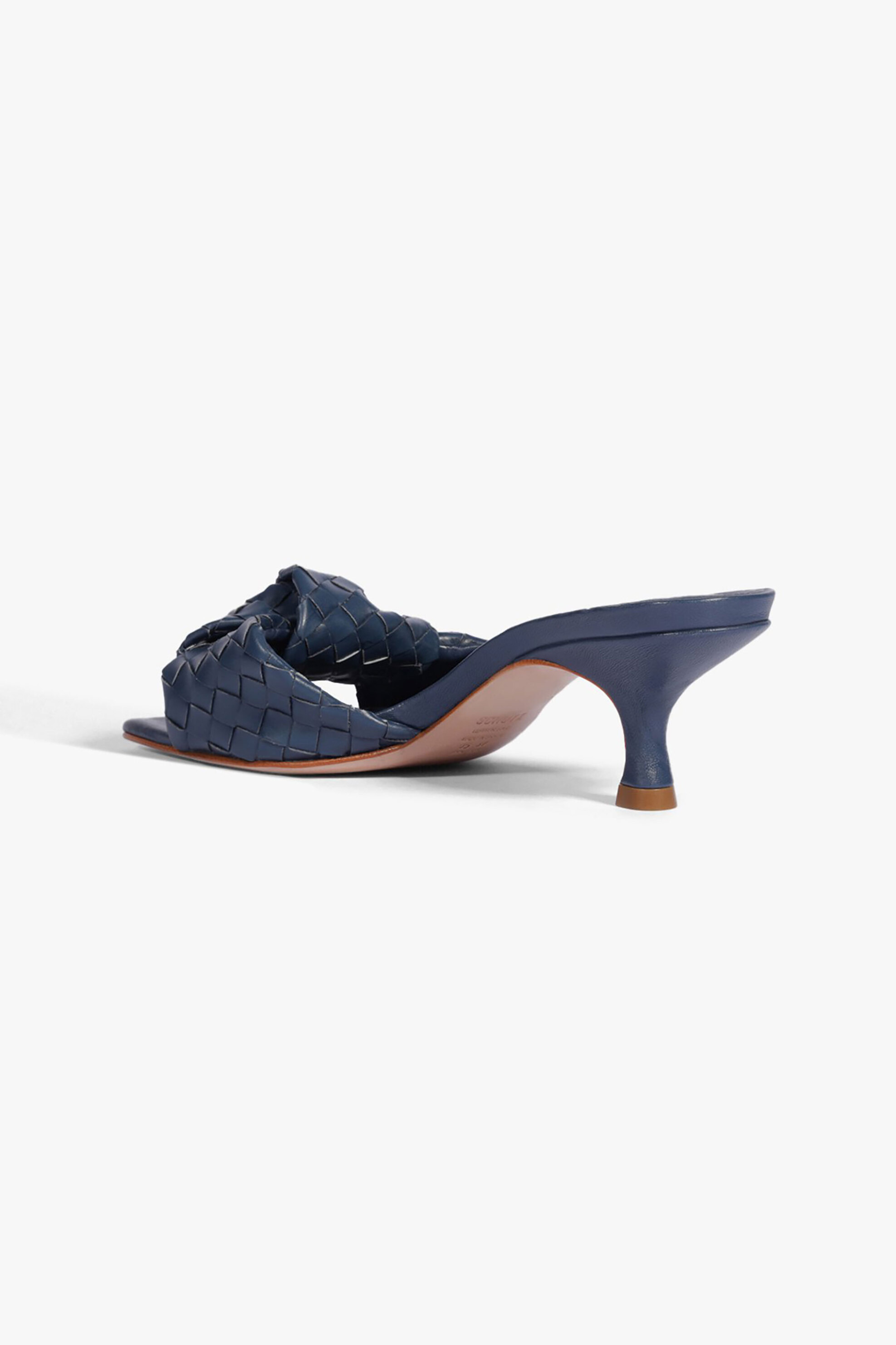 SCHUTZ Schutz γυναικεία δερμάτινα mules με πλεκτό σχέδιο - S2106000490002 Μπλε Σκούρο - 3
