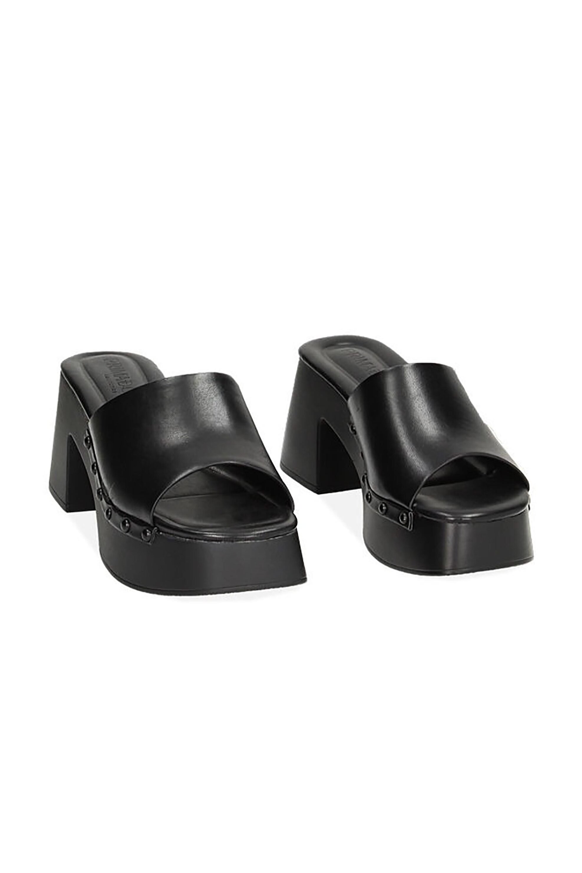 PRIMADONNA Primadonna γυναικεία mules με χοντρό τακούνι - 232125605EPNERO Μαύρο - 2