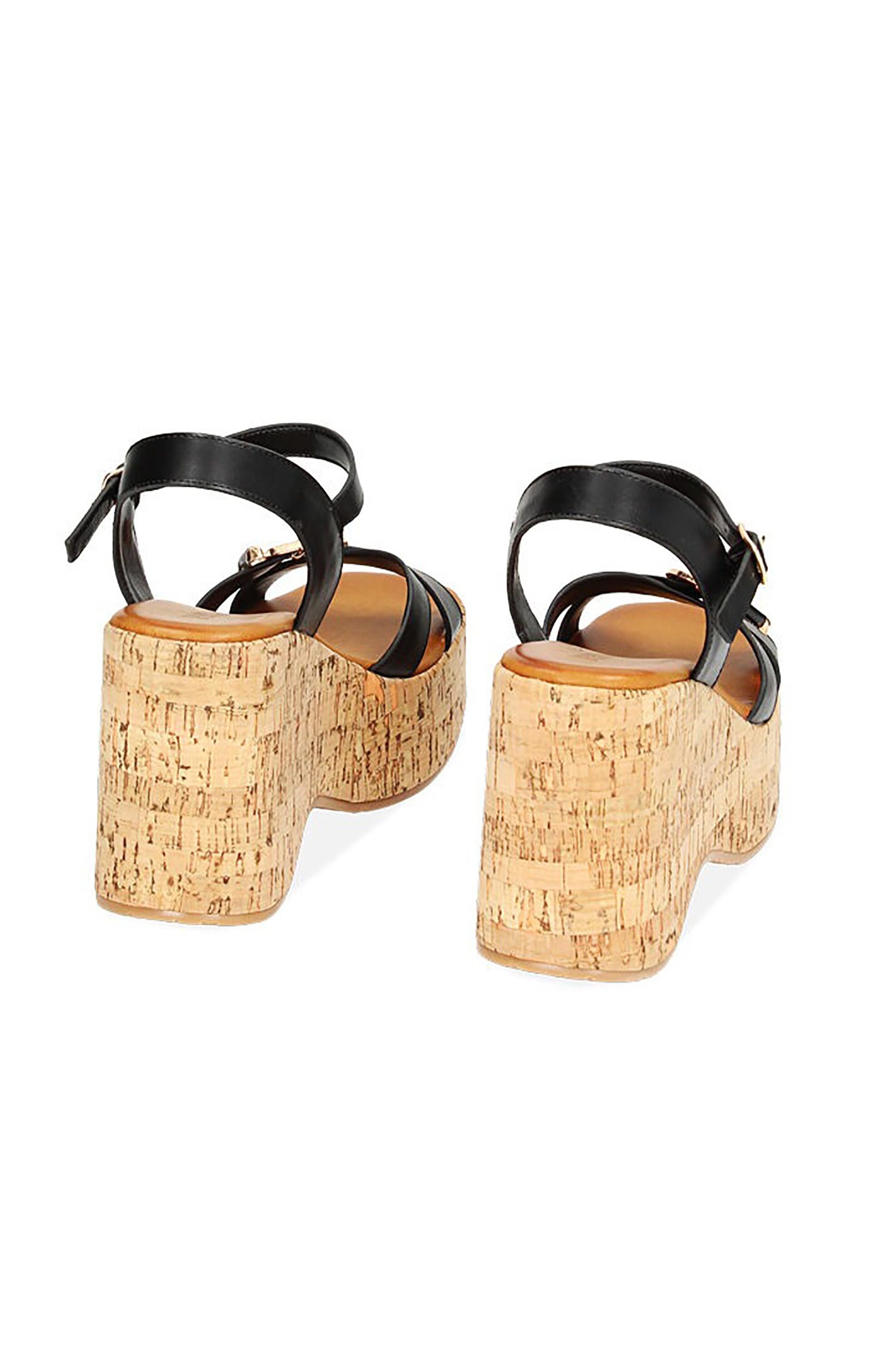 Primadonna γυναικείες πλατφόρμες μονόχρωμες με φελλό και λουράκια - 234953810EPNERO Μαύρο φωτογραφία