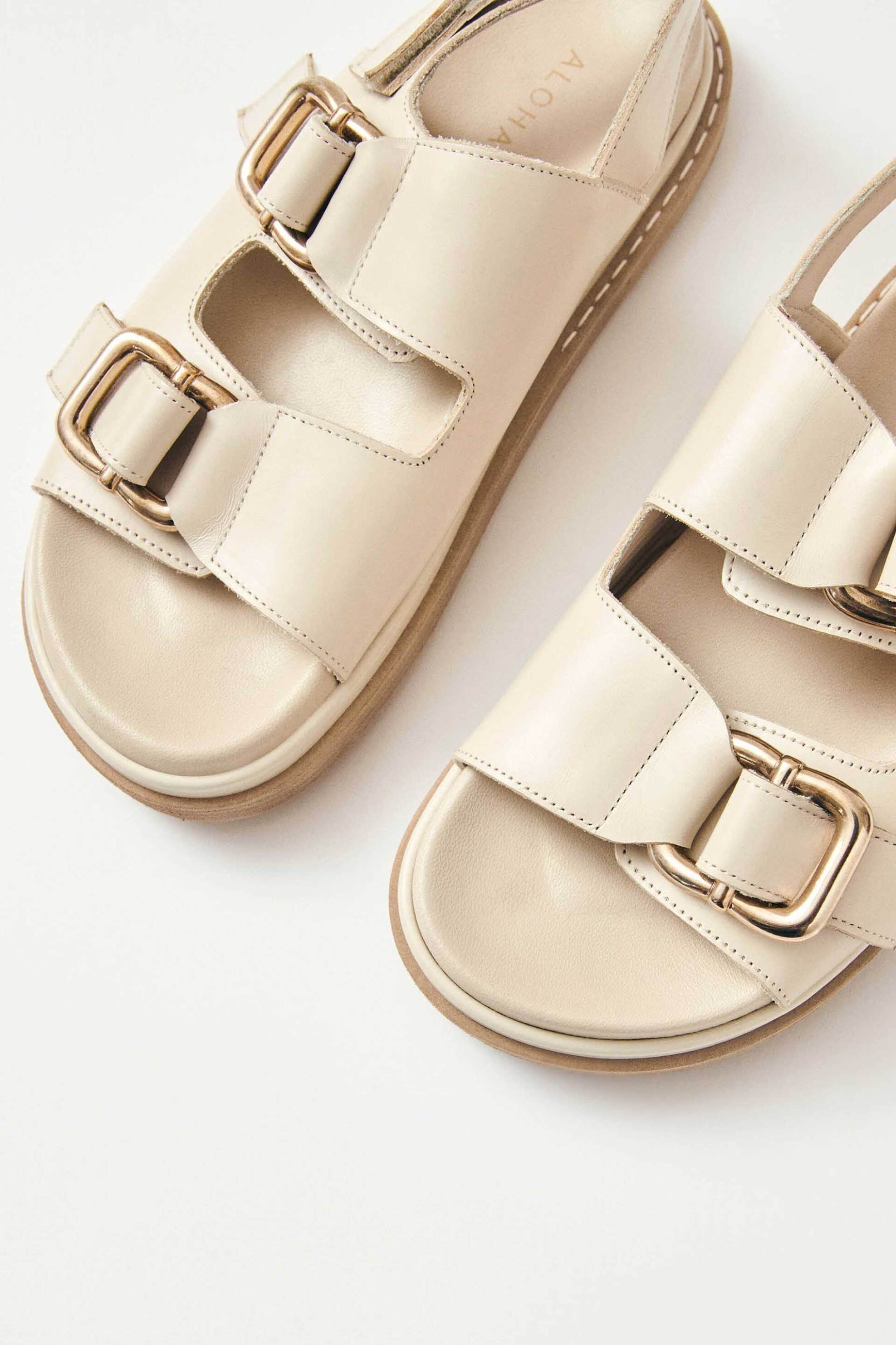 ALOHAS Alohas γυνακεία δερμάτινα σανδάλια "Harper Cream" - S00275-56 Εκρού - 3