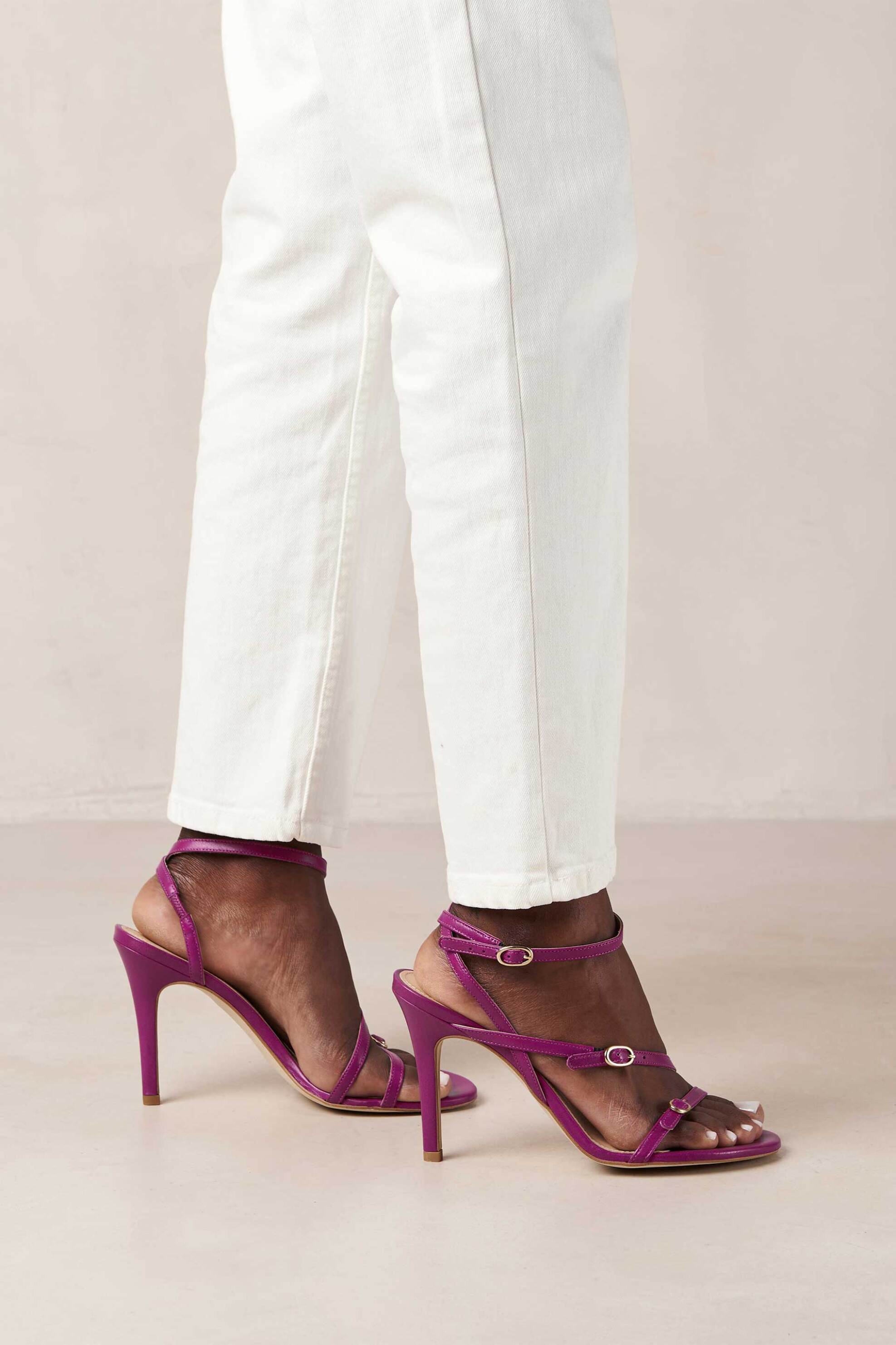 ALOHAS Alohas γυνακεία δερμάτινα πέδιλα "Alyssa Purple" - S100136-03 Μοβ - 2