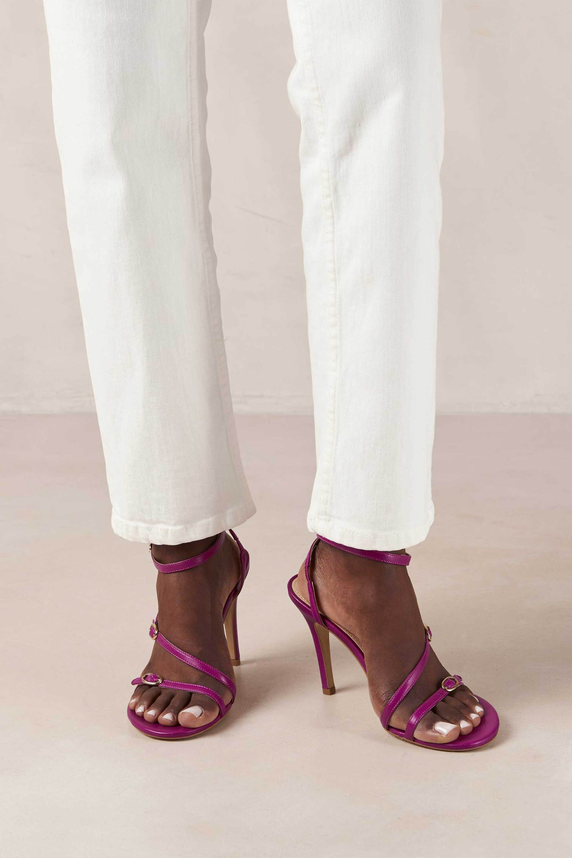 ALOHAS Alohas γυνακεία δερμάτινα πέδιλα "Alyssa Purple" - S100136-03 Μοβ - 3