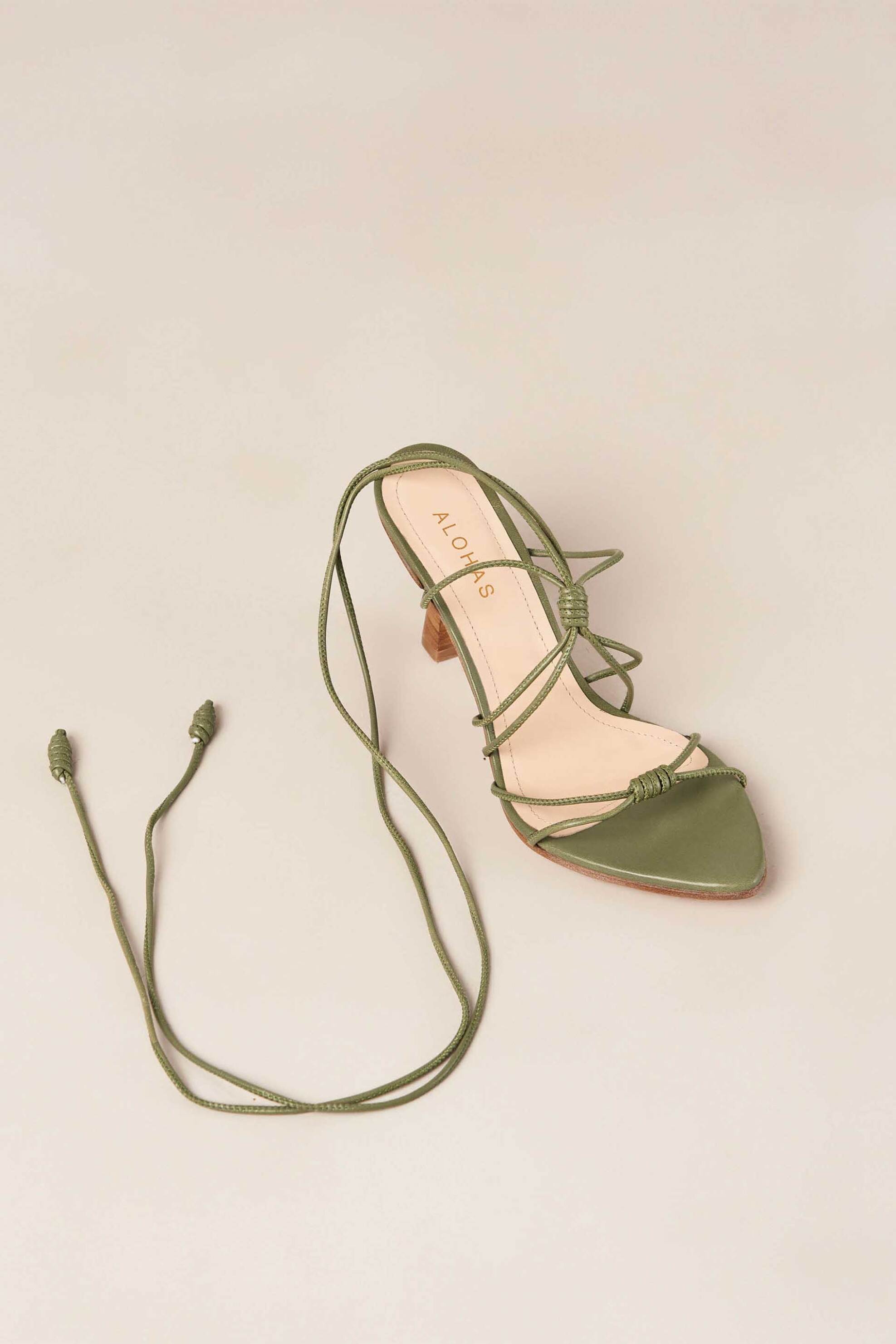 ALOHAS Alohas γυνακεία δερμάτινα πέδιλα "Belinda Green" - S100214-01 Λαδί - 4