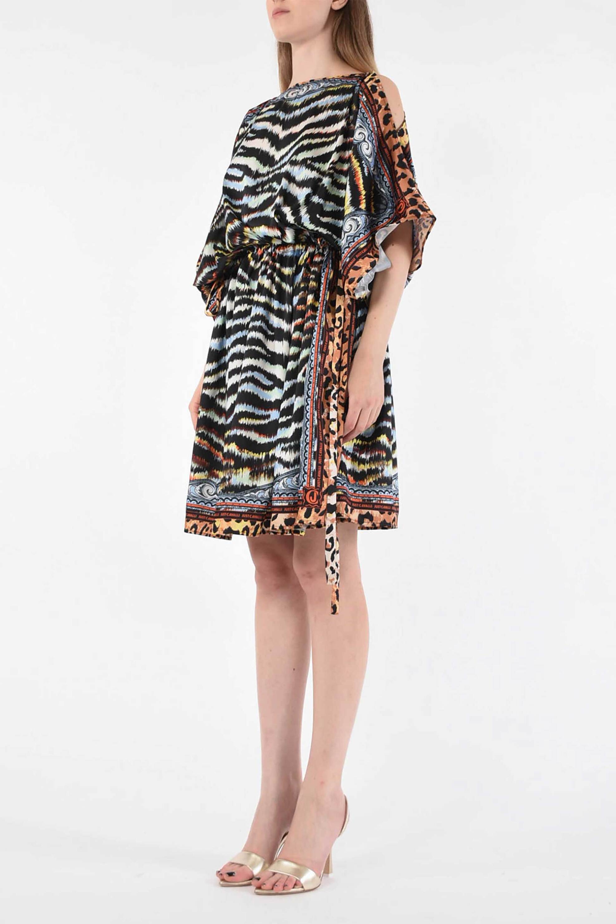 Just Cavalli γυναικεία τουνίκ με animal print - 76PAL2A1NS461 Καφέ