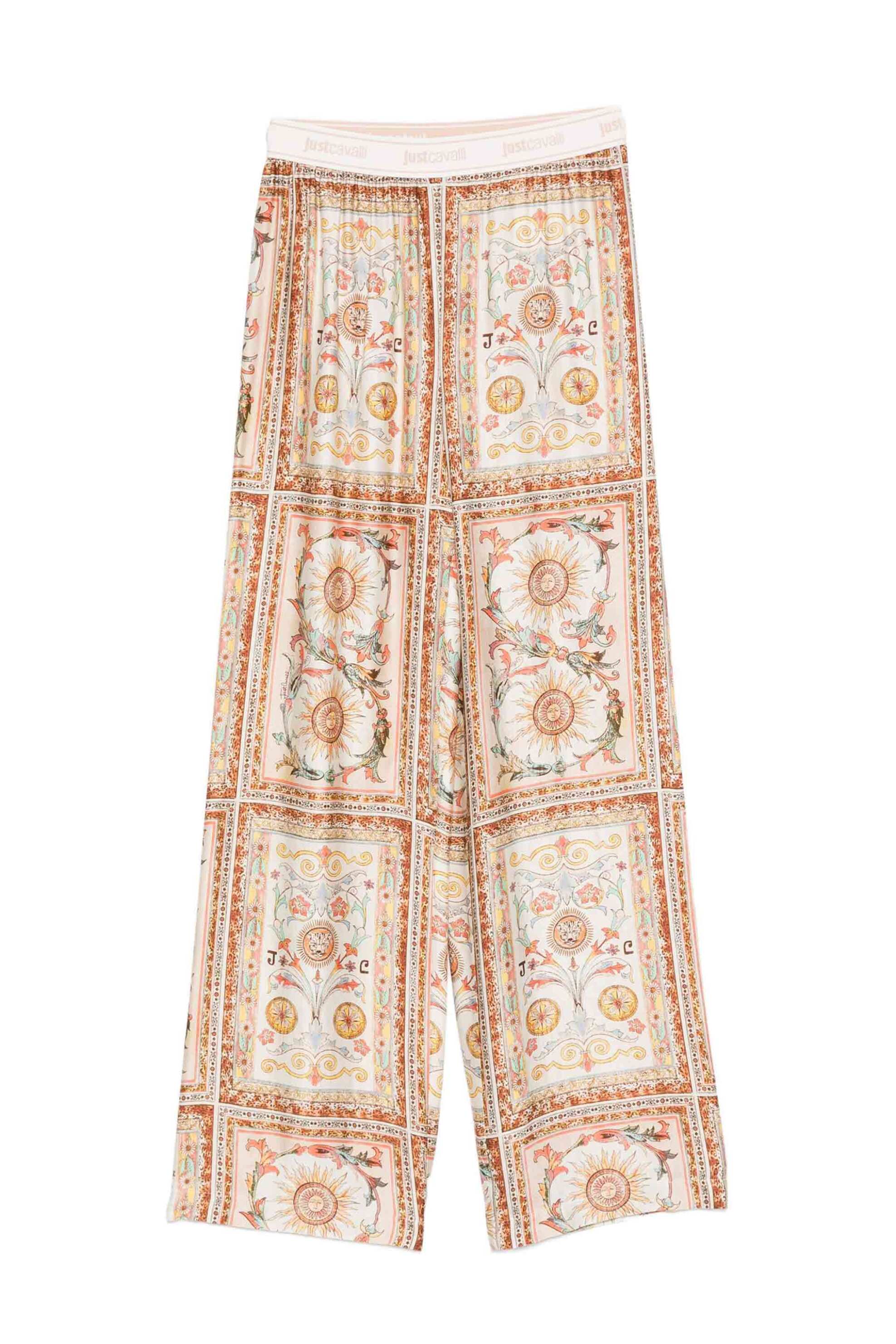 JUST CAVALLI Just Cavalli γυναικεία παντελόνα με εμπριμέ σχέδιο - 80PAA120NS779 Μπεζ