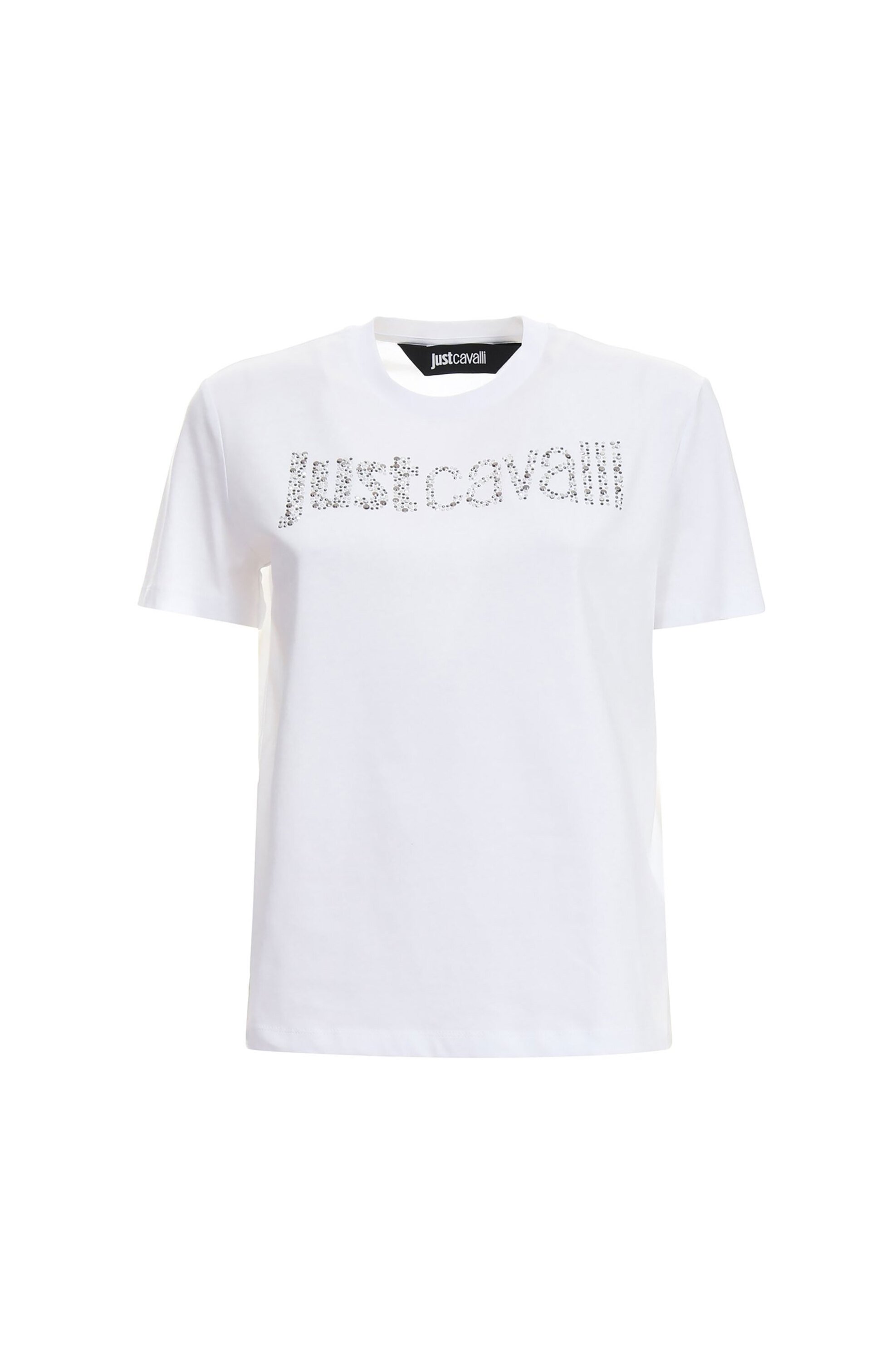 JUST CAVALLI Just Cavalli γυναικείο T-shirt με στρας - 80PAHE21CJ110 Λευκό