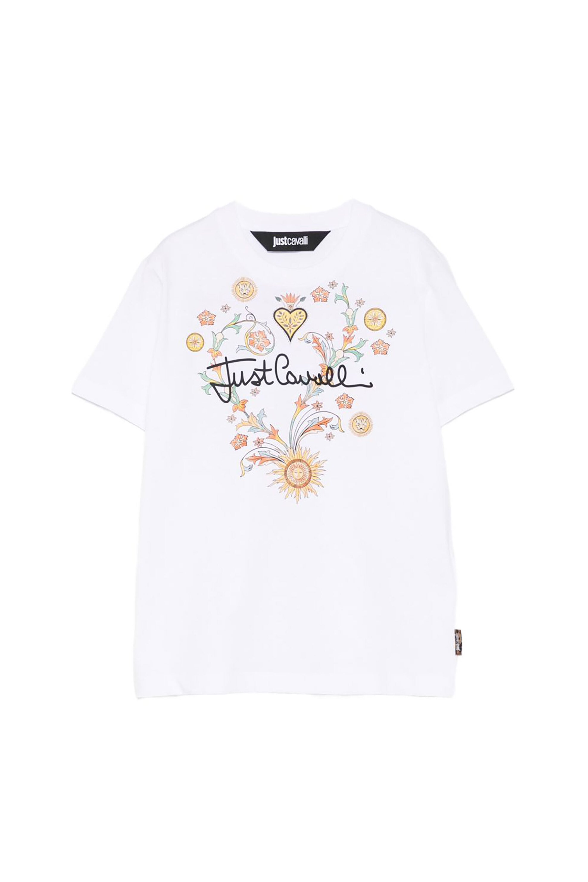 JUST CAVALLI Just Cavalli γυναικείο T-shirt με all-over print - 80PAHT28CJ500 Λευκό