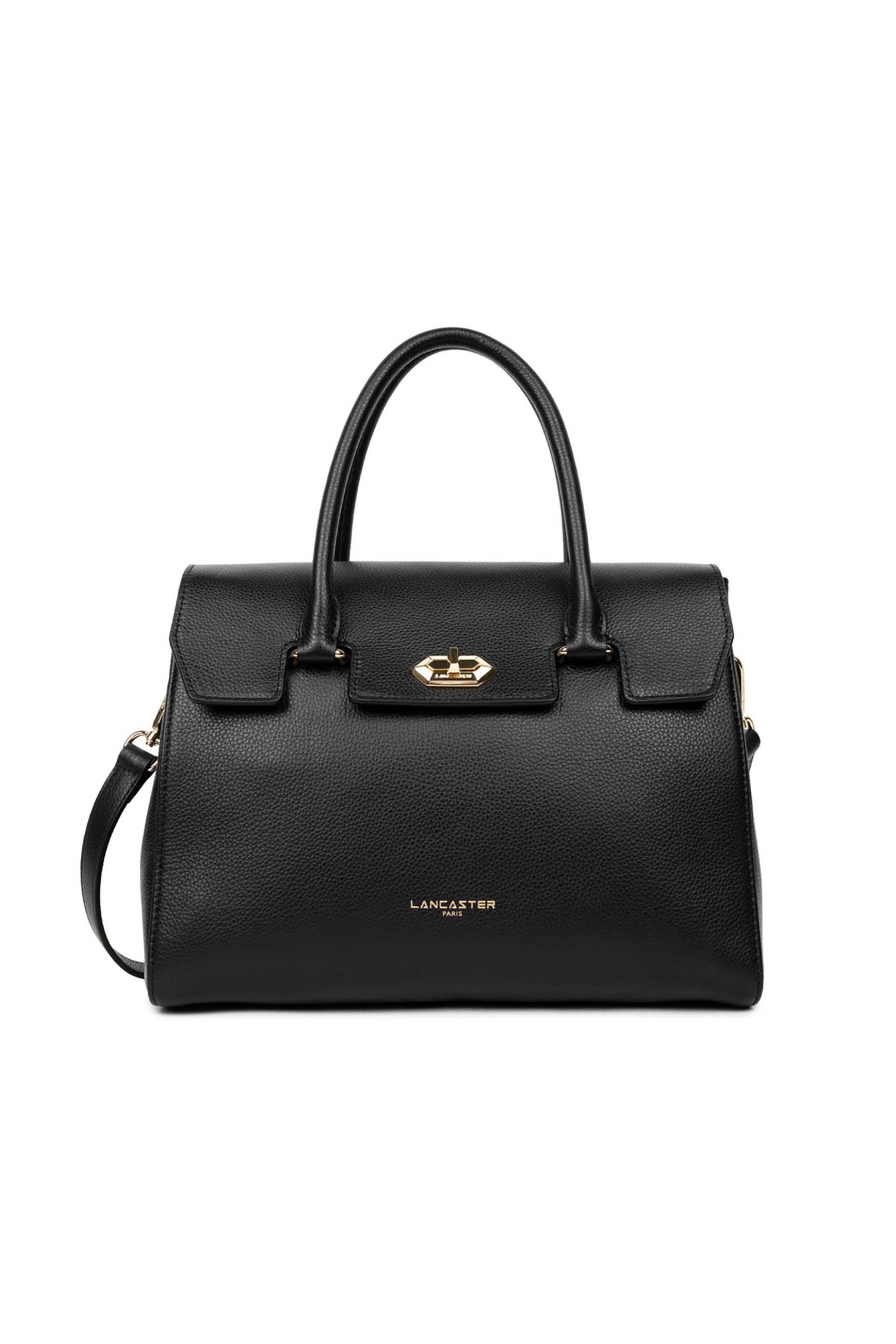 LANCASTER BAGS Lancaster γυναικεία τσάντα χειρός με μεταλλικό λογότυπο "Foulonne Milano" - 547-56 Μαύρο