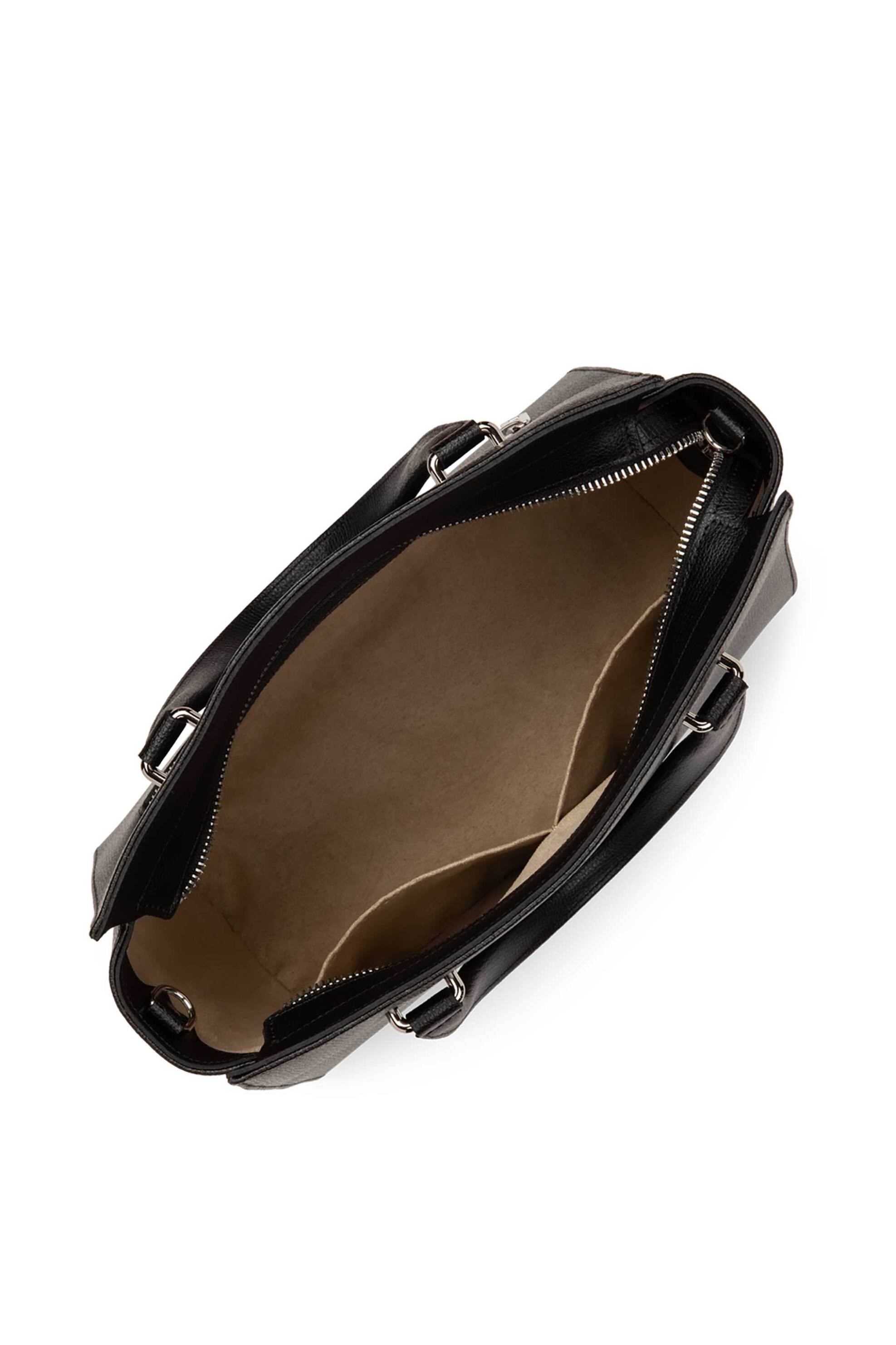 Lancaster γυναικεία δερμάτινη τσάντα χειρός μονόχρωμη με σταμπωτό λογότυπο "Sierra À Main" - 438-008 Μαύρο φωτογραφία