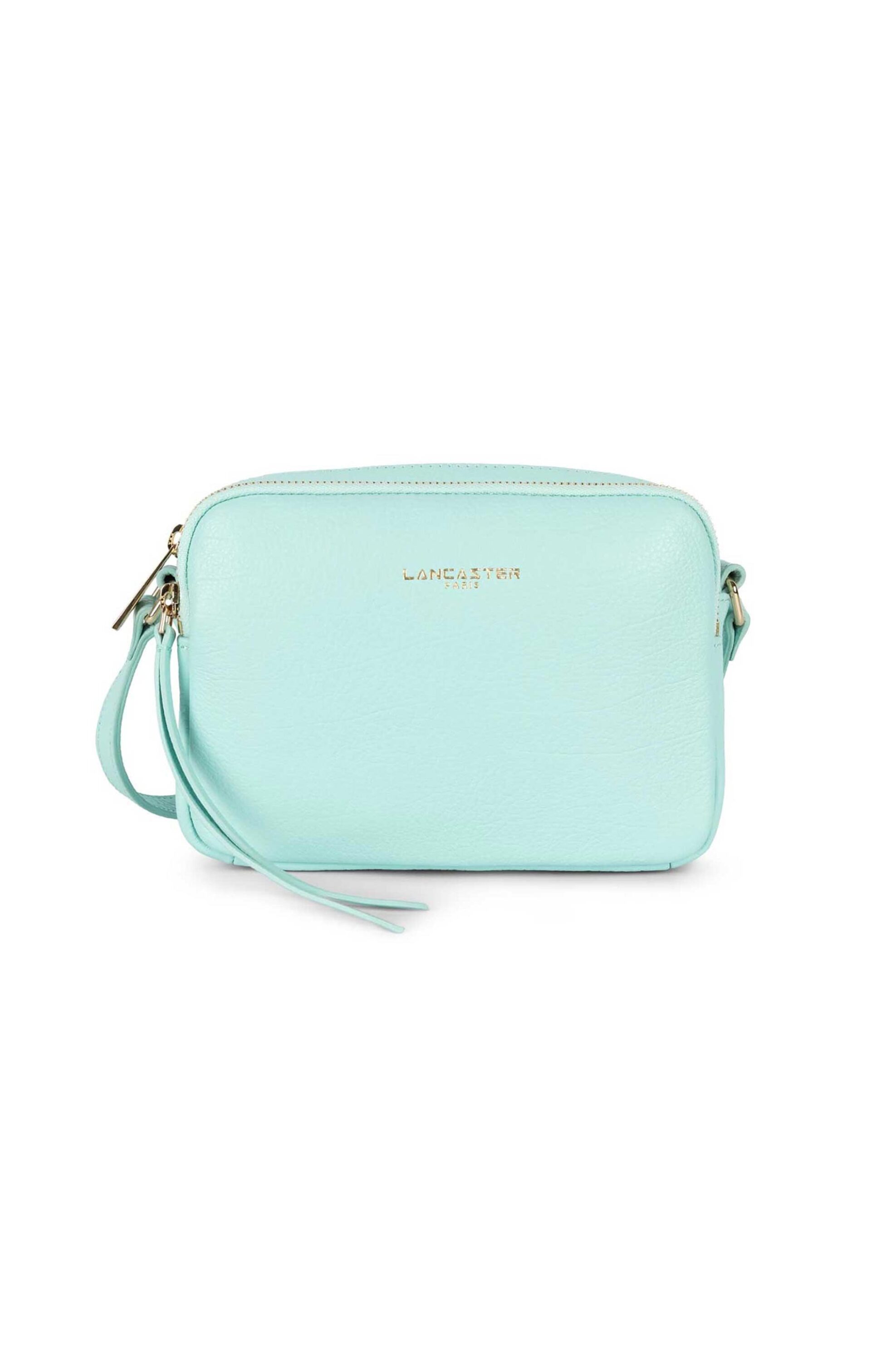 LANCASTER BAGS Lancaster γυναικεία δερμάτινη τσάντα crossbody μονόχρωμη με σταμπωτό λογότυπο "Dune Petit Trotteur" - 529-20 Τυρκουάζ