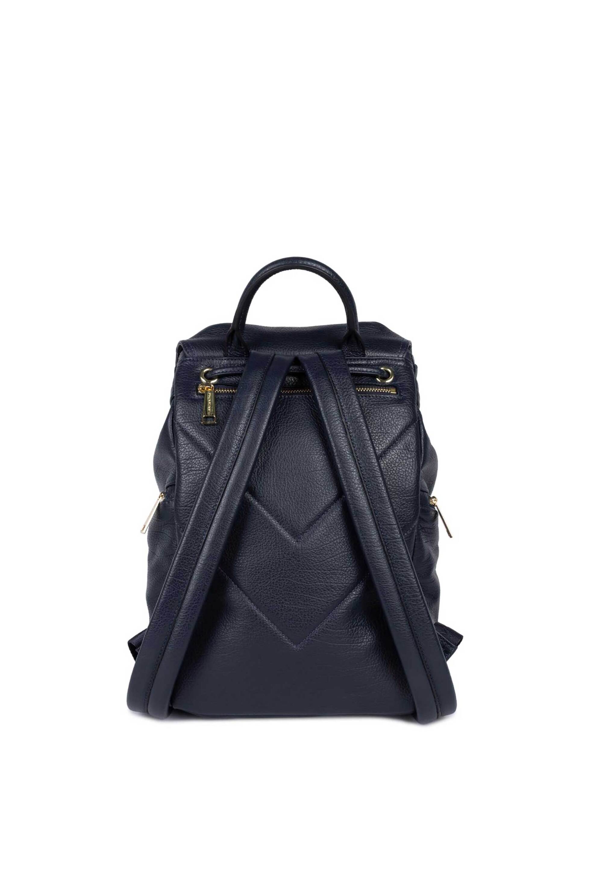 Lancaster γυναικείο δερμάτινο backpack με λογότυπο "Dune" - 529-89 Μπλε Σκούρο φωτογραφία