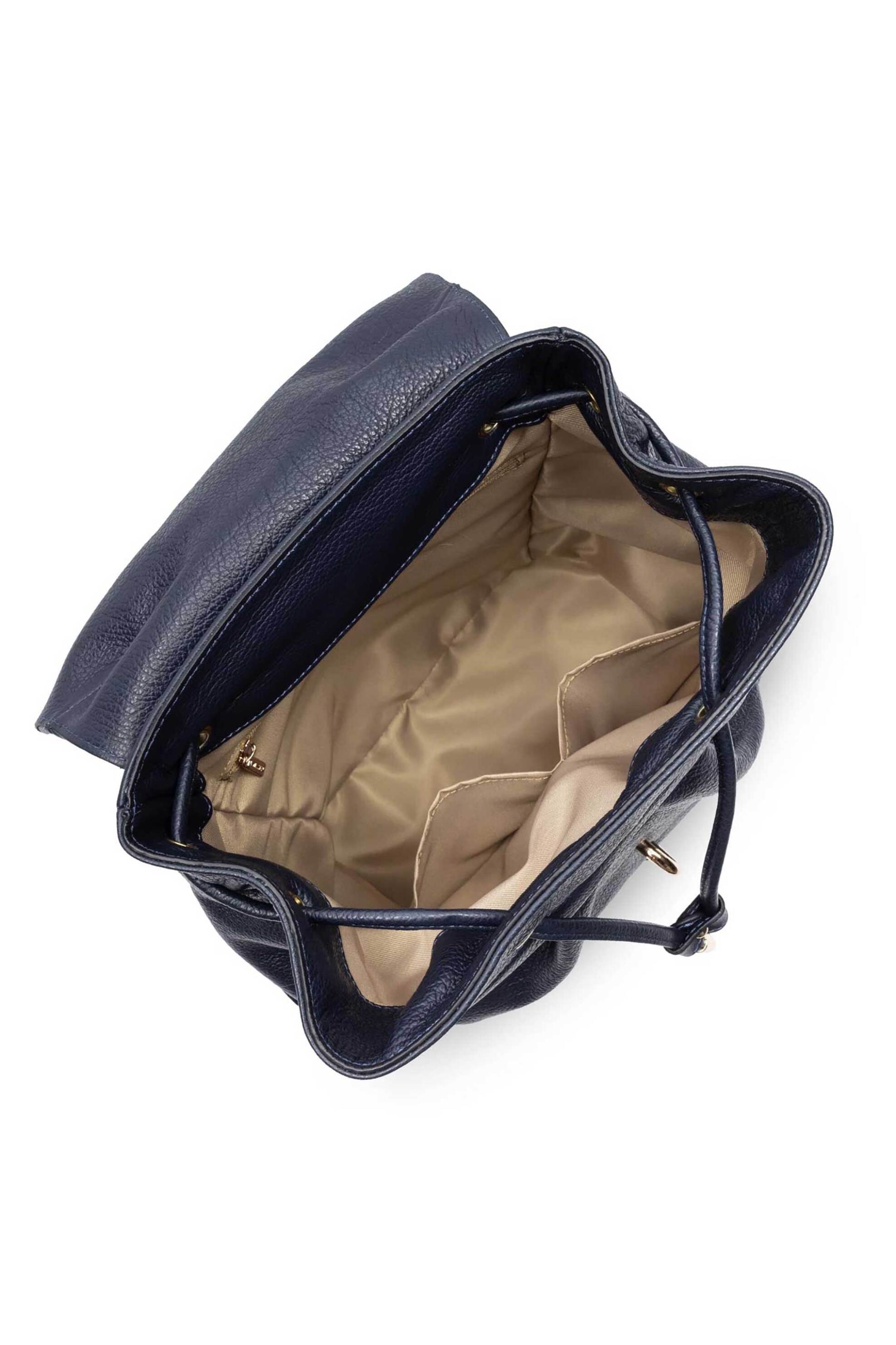 Lancaster γυναικείο δερμάτινο backpack με λογότυπο "Dune" - 529-89 Μπλε Σκούρο φωτογραφία
