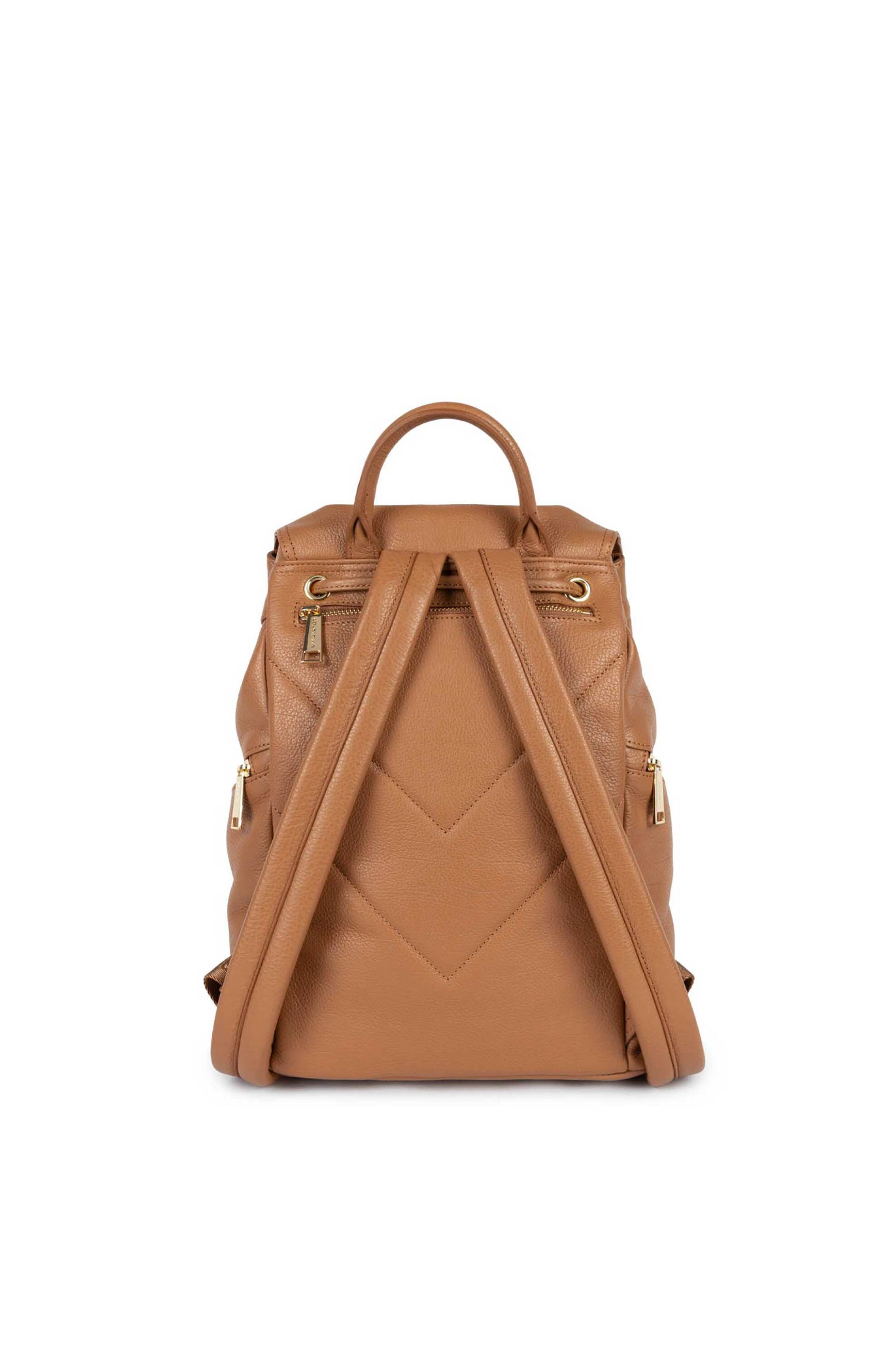 Lancaster γυναικείο δερμάτινο backpack με λογότυπο "Dune" - 529-89 Καμηλό φωτογραφία