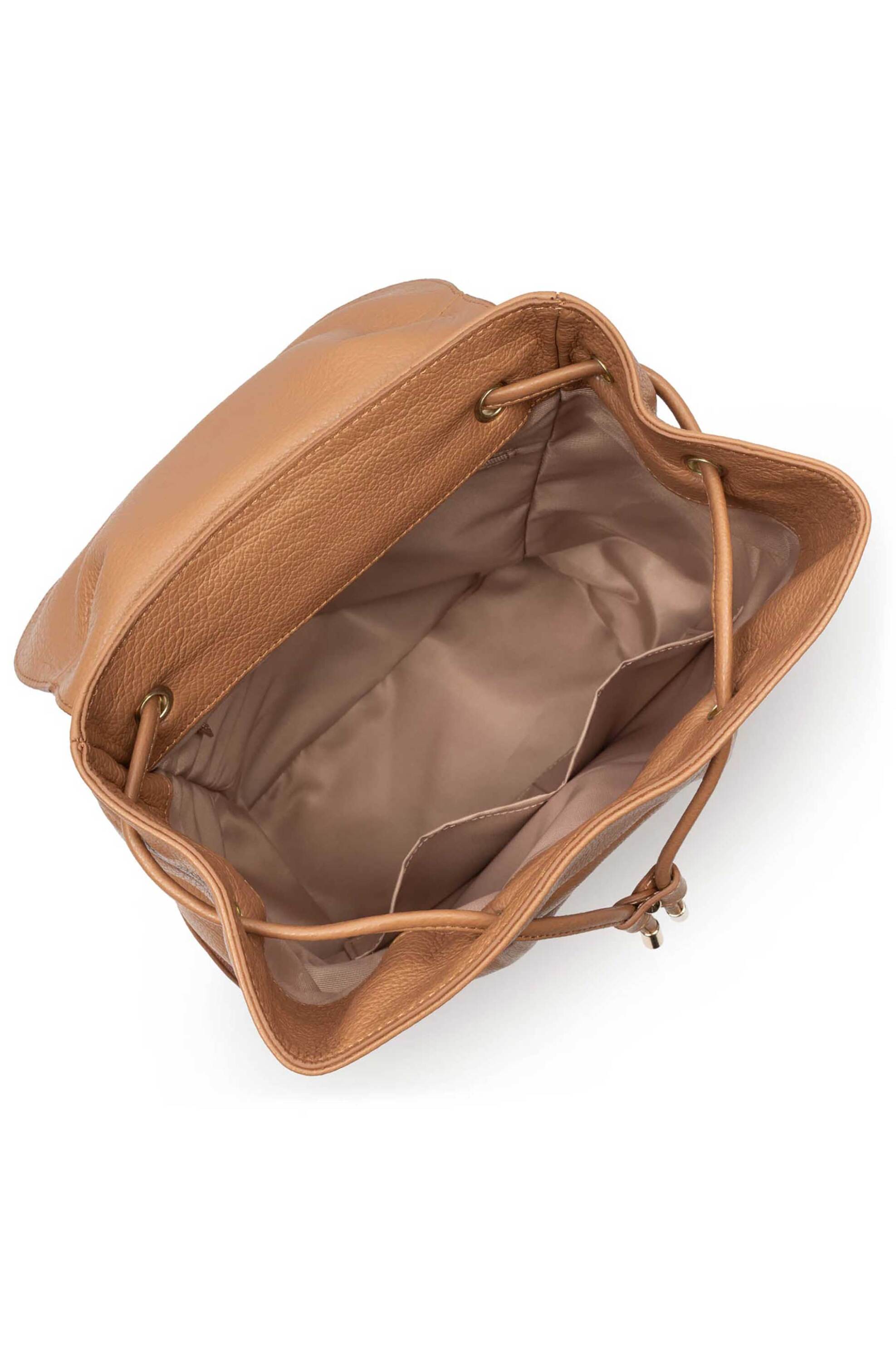 Lancaster γυναικείο δερμάτινο backpack με λογότυπο "Dune" - 529-89 Καμηλό φωτογραφία