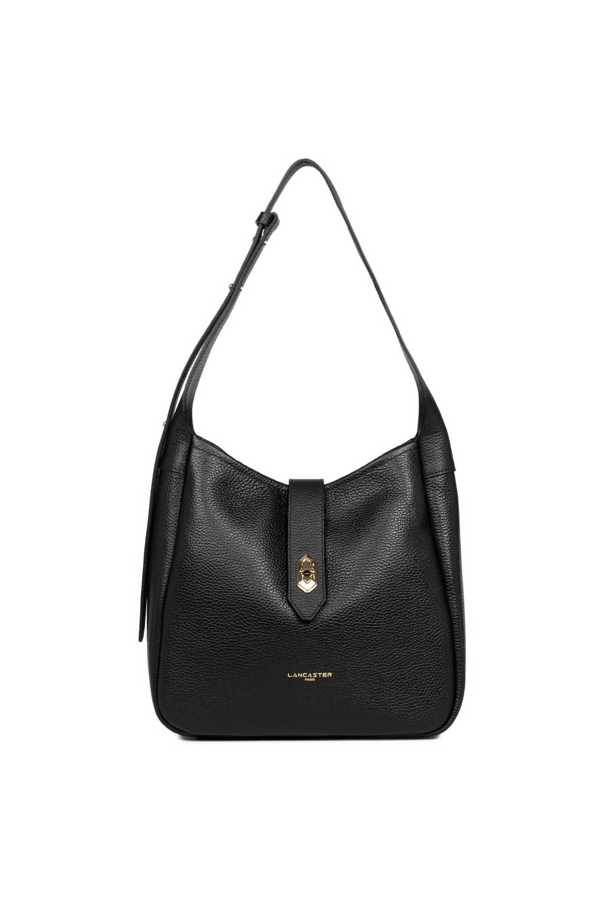 LANCASTER BAGS Lancaster γυναικεία δερμάτινη τσάντα bucket "Top Double" - 470-66 Μαύρο