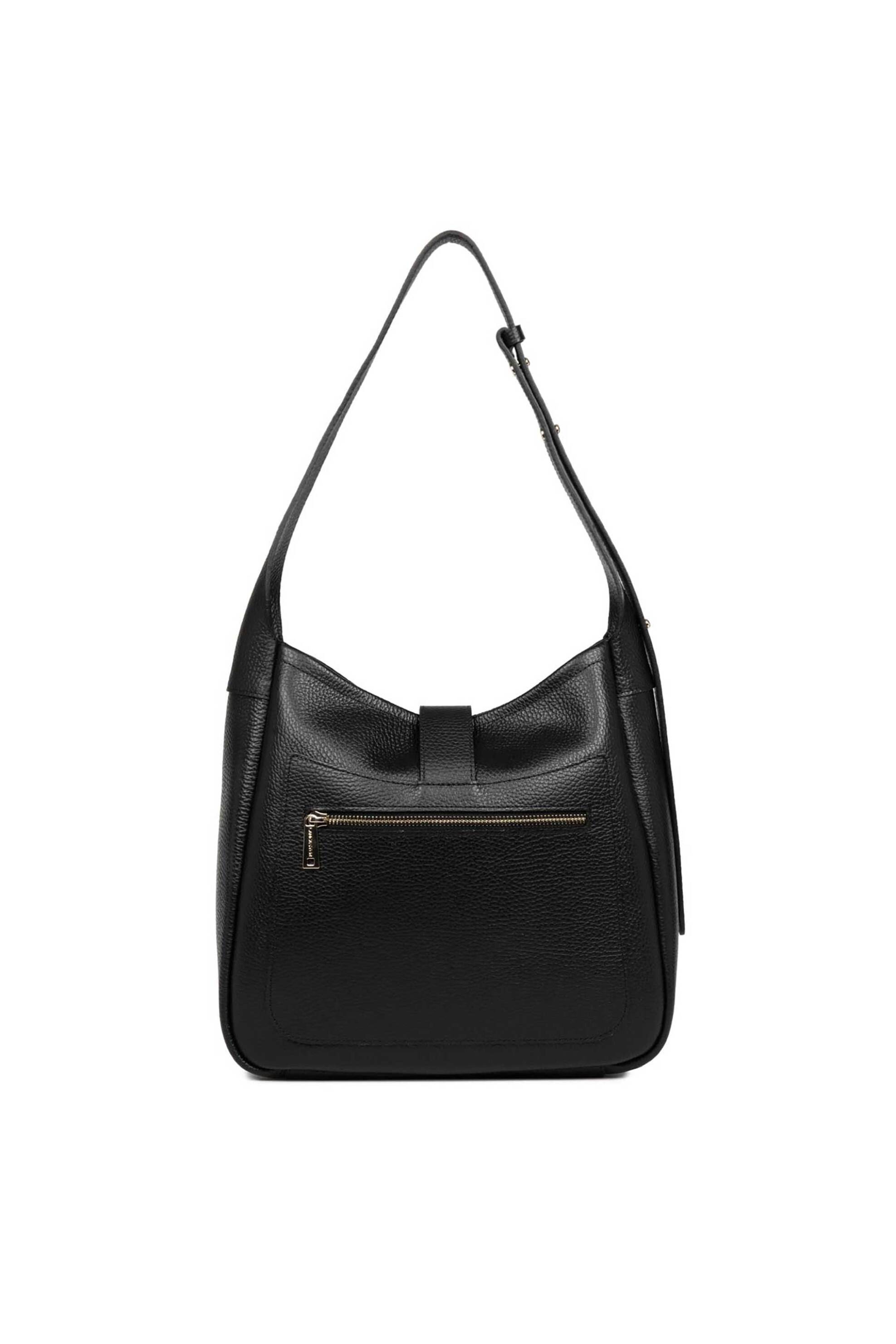 Lancaster γυναικεία δερμάτινη τσάντα bucket "Top Double" - 470-66 Μαύρο φωτογραφία