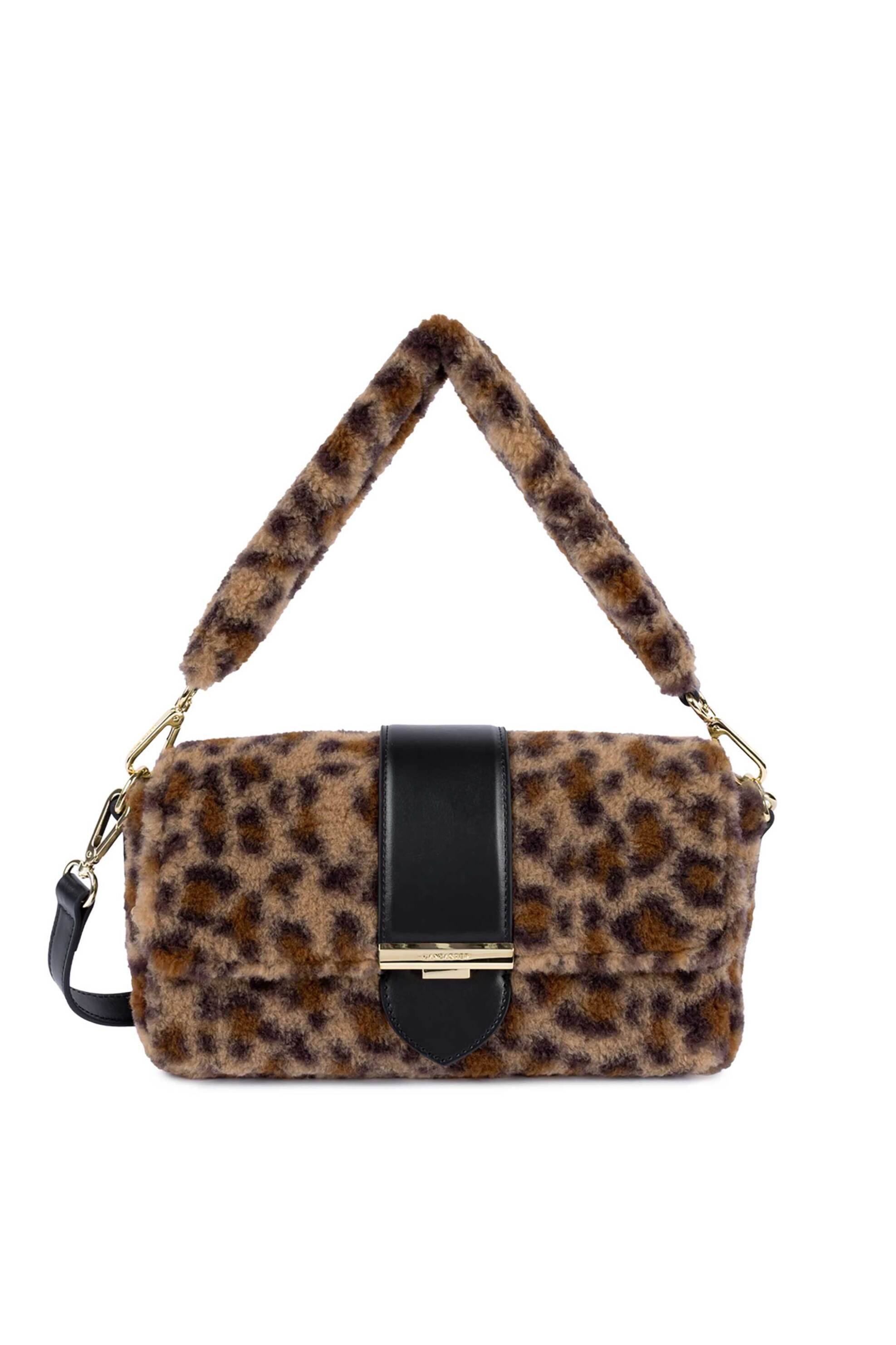 Lancaster γυναικεία τσάντα crossbody μπουκλέ με μεταλλικό logo "Moumoute" - 518-023 Καφέ