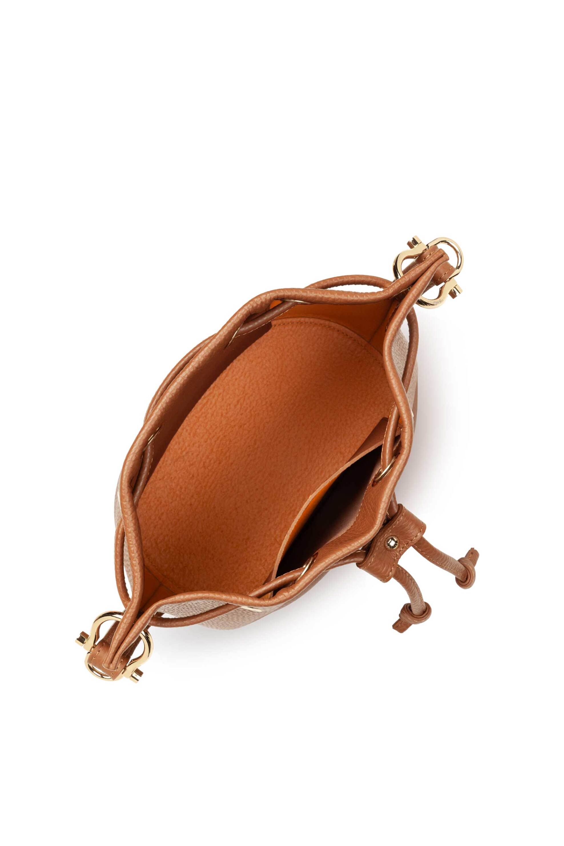 Lancaster γυναικεία δερμάτινη τσάντα bucket "Alba Double Small" - 470-80 Καμηλό φωτογραφία