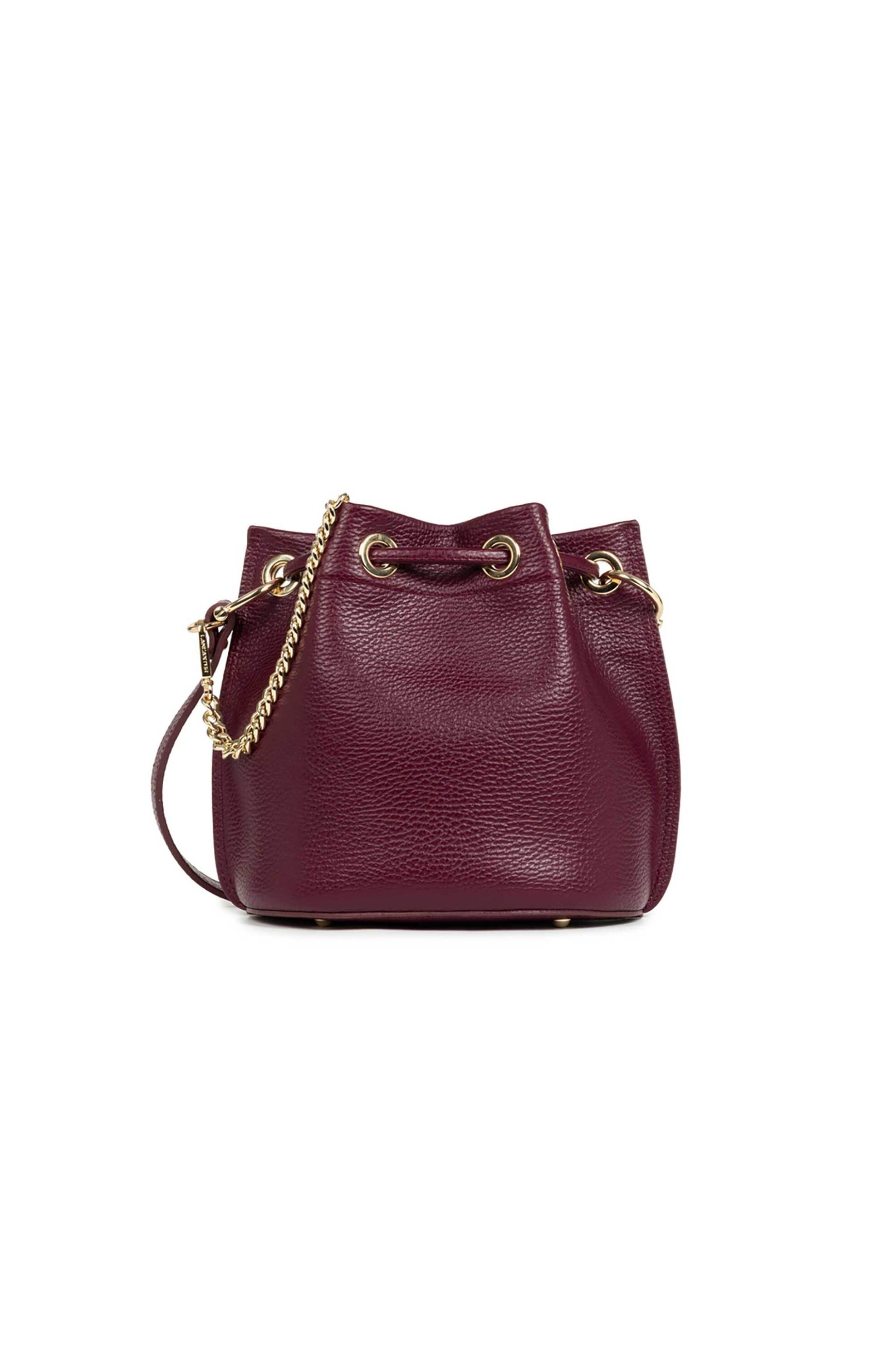 Lancaster γυναικεία δερμάτινη τσάντα bucket "Alba Double Small" - 470-80 Μοβ φωτογραφία